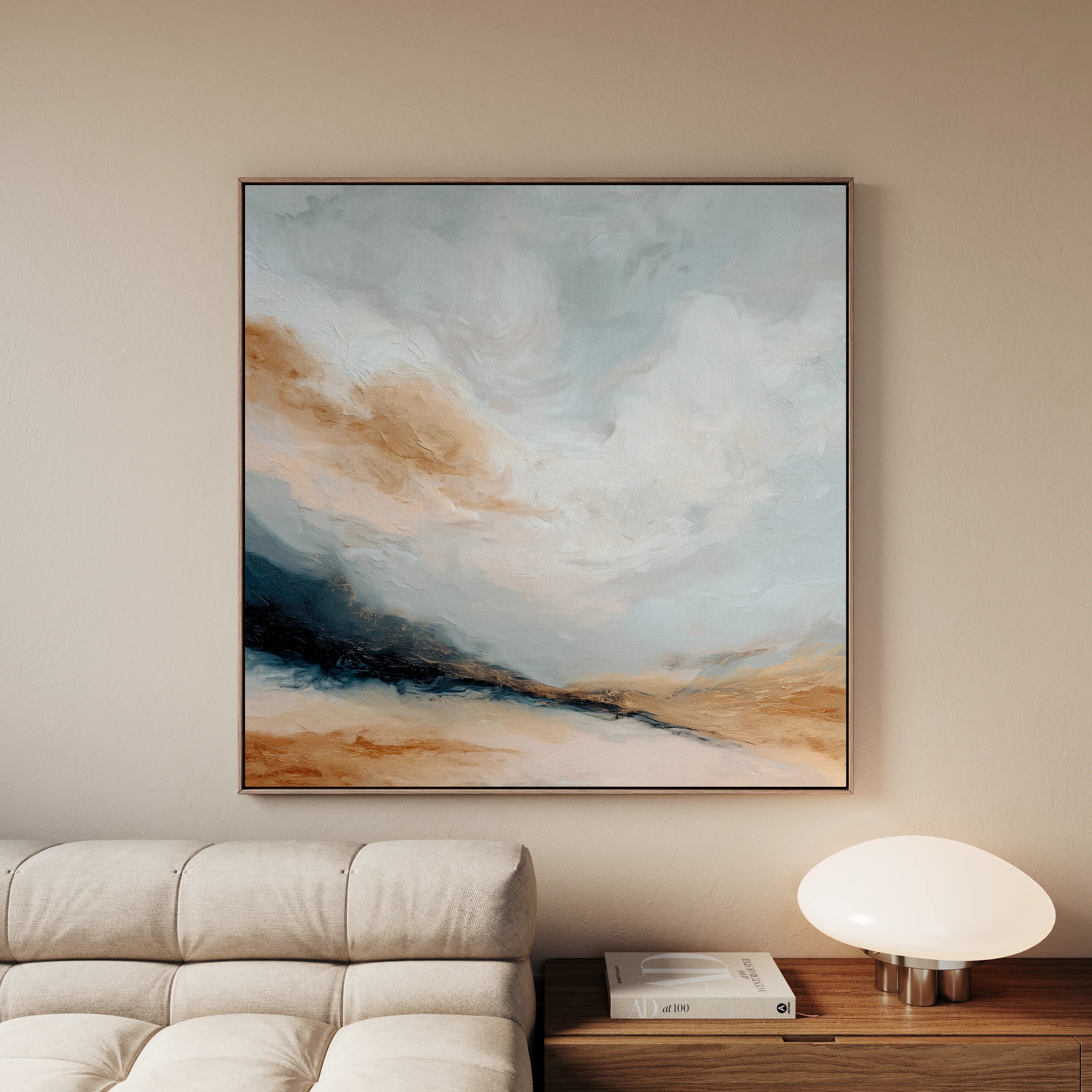 Abstract 988 Canvas Art 16" x 16" / 40 x 40 cm / Black