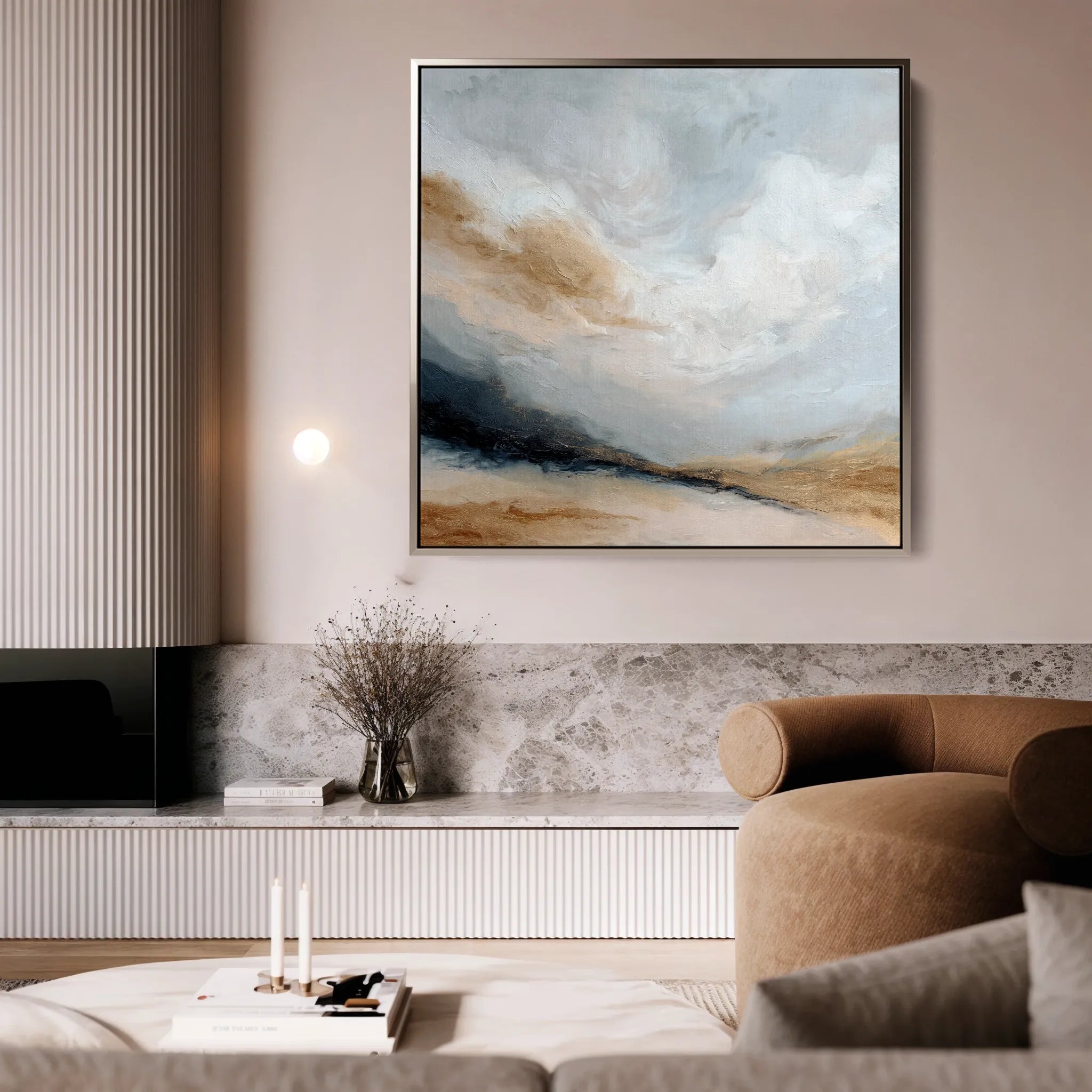 Abstract 988 Canvas Art 16" x 16" / 40 x 40 cm / Black