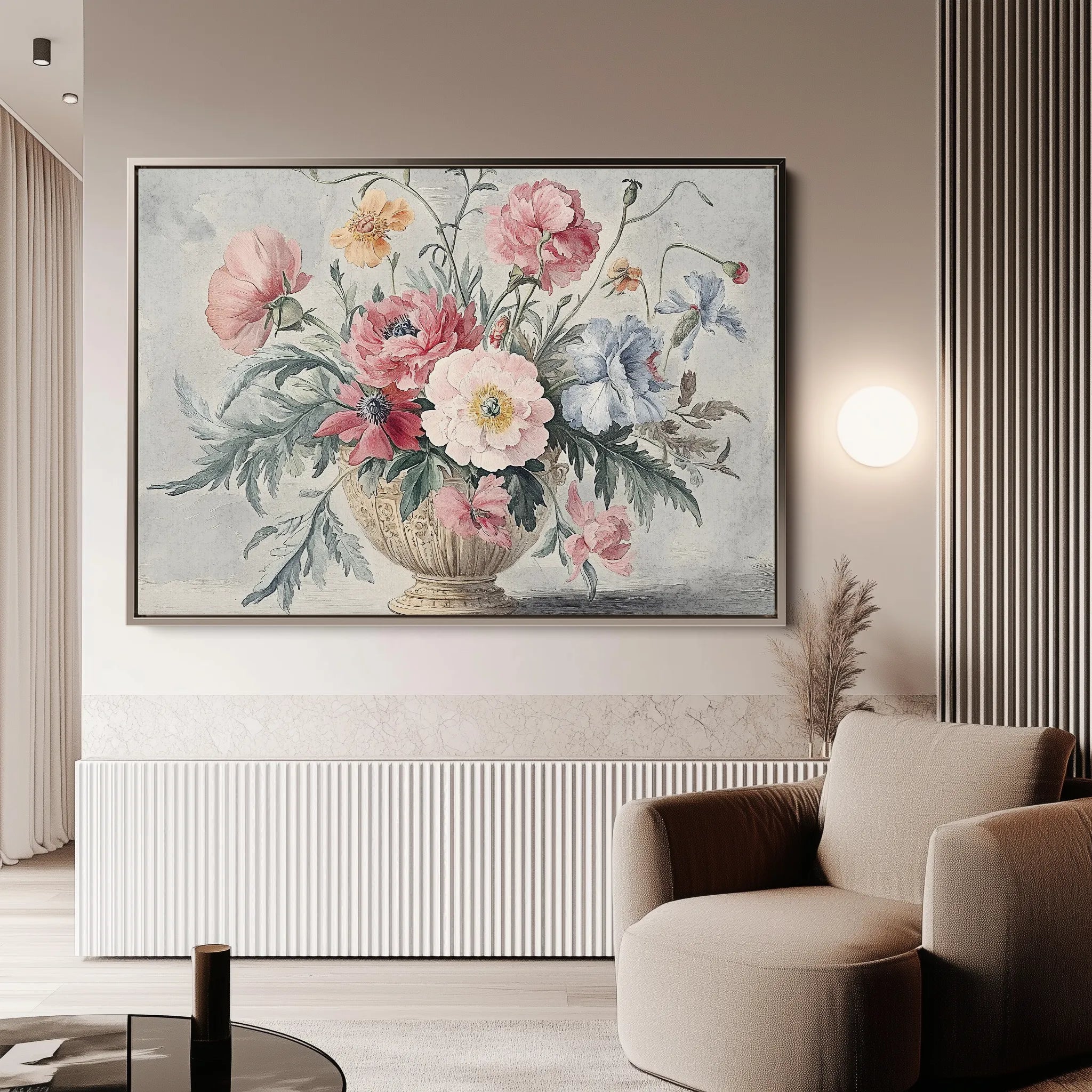 Floral 988 Canvas Art 18" x 24" / 45 x 60 cm / Black