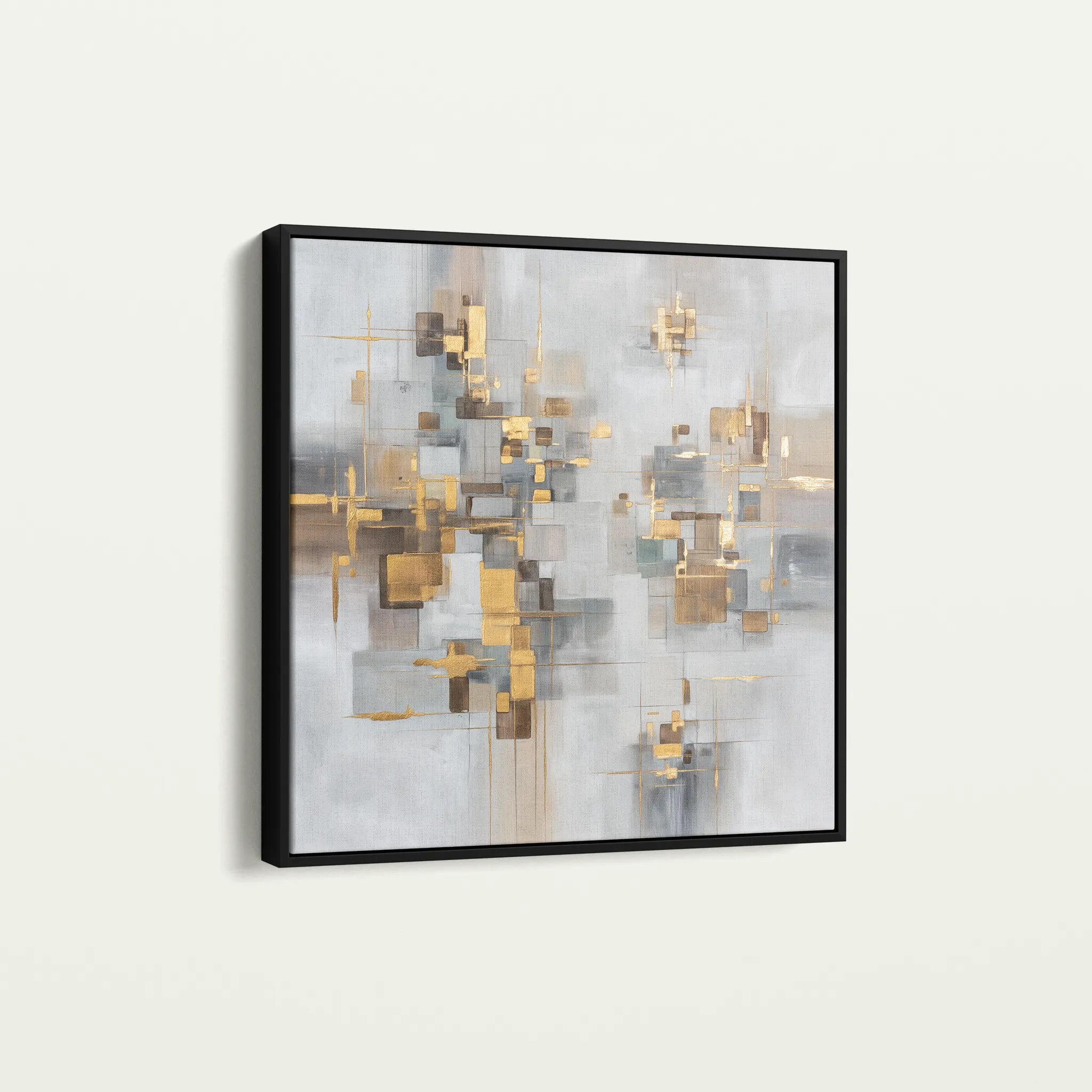 Abstract 989 Canvas Art 16" x 16" / 40 x 40 cm / Black