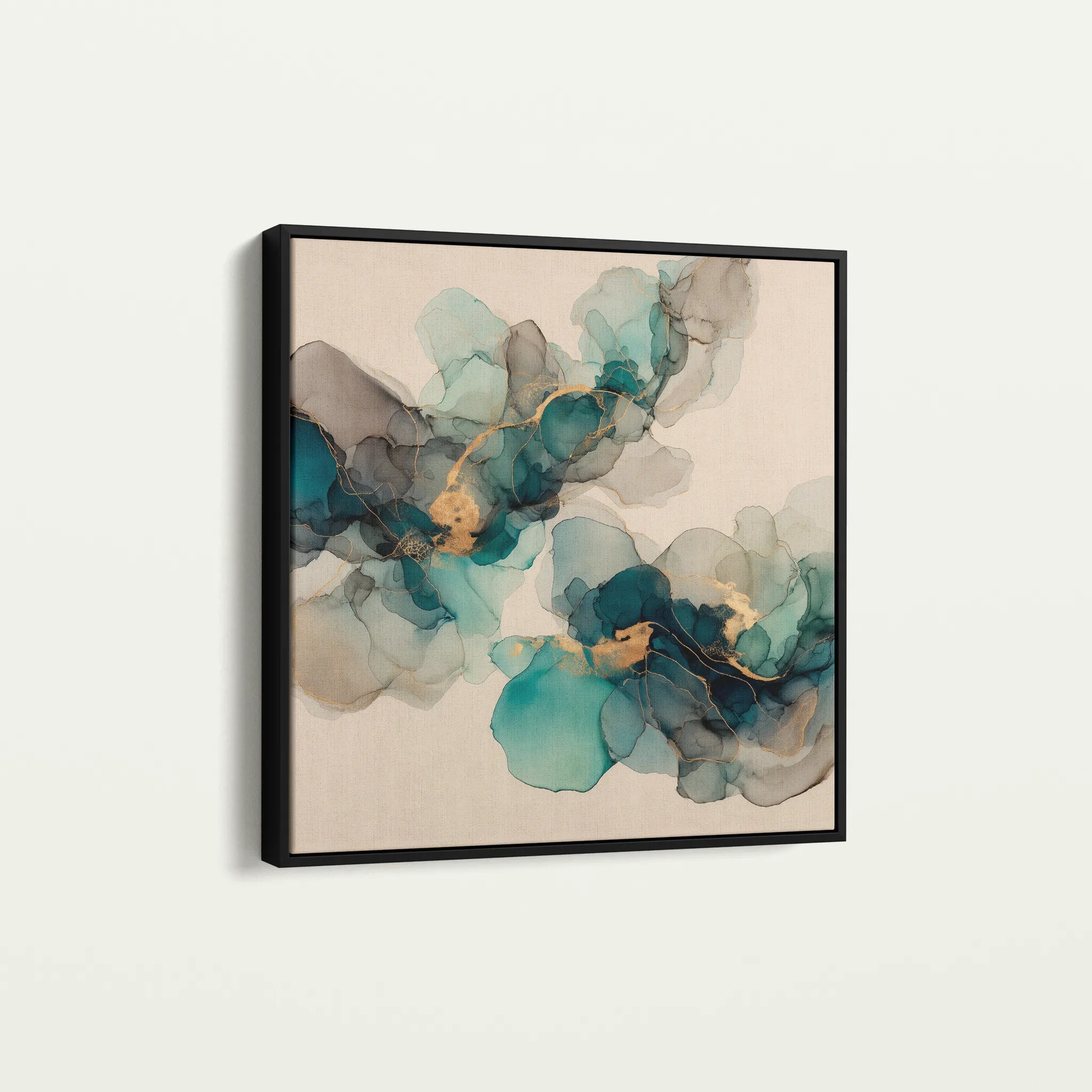 Abstract 990 Canvas Art 16" x 16" / 40 x 40 cm / Black