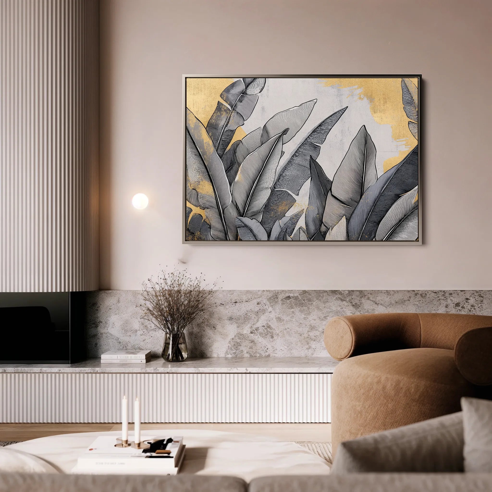 Floral 990 Canvas Art 18" x 24" / 45 x 60 cm / Black