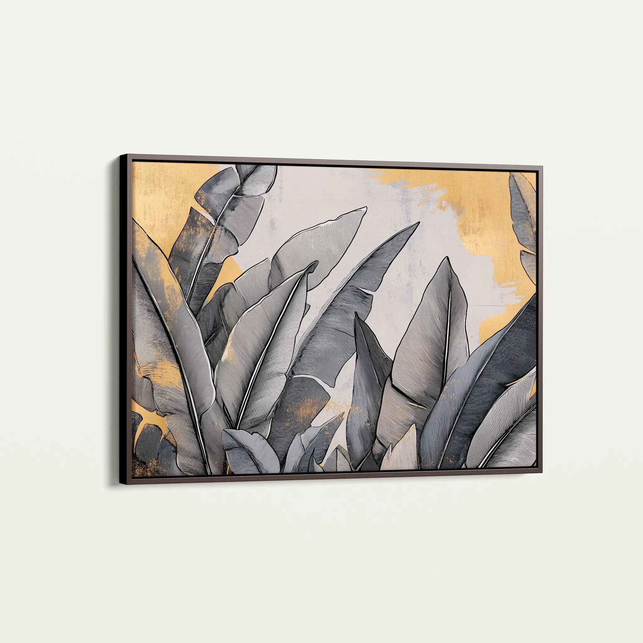Floral 990 Canvas Art 18" x 24" / 45 x 60 cm / Black