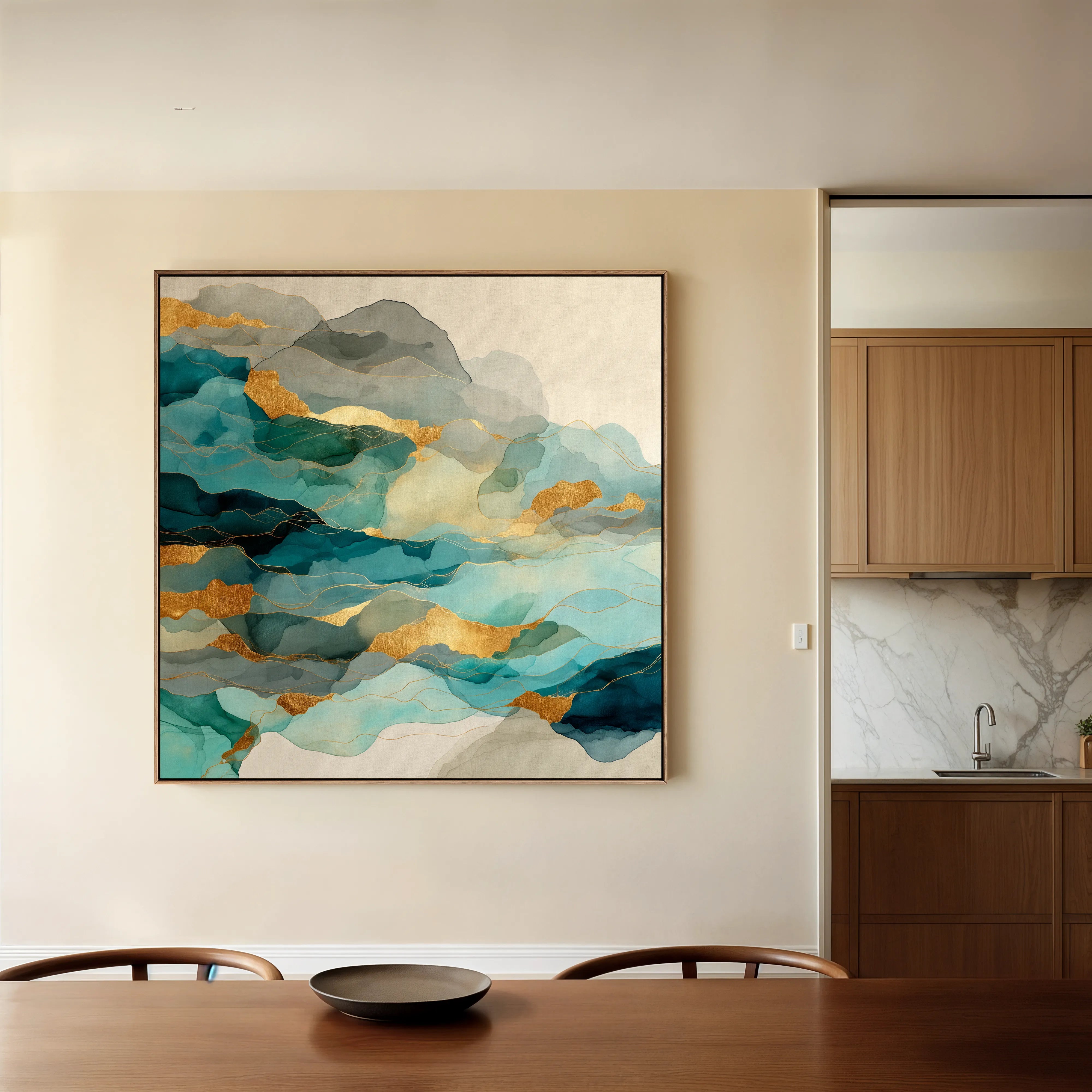 Abstract 991 Canvas Art 16" x 16" / 40 x 40 cm / Black
