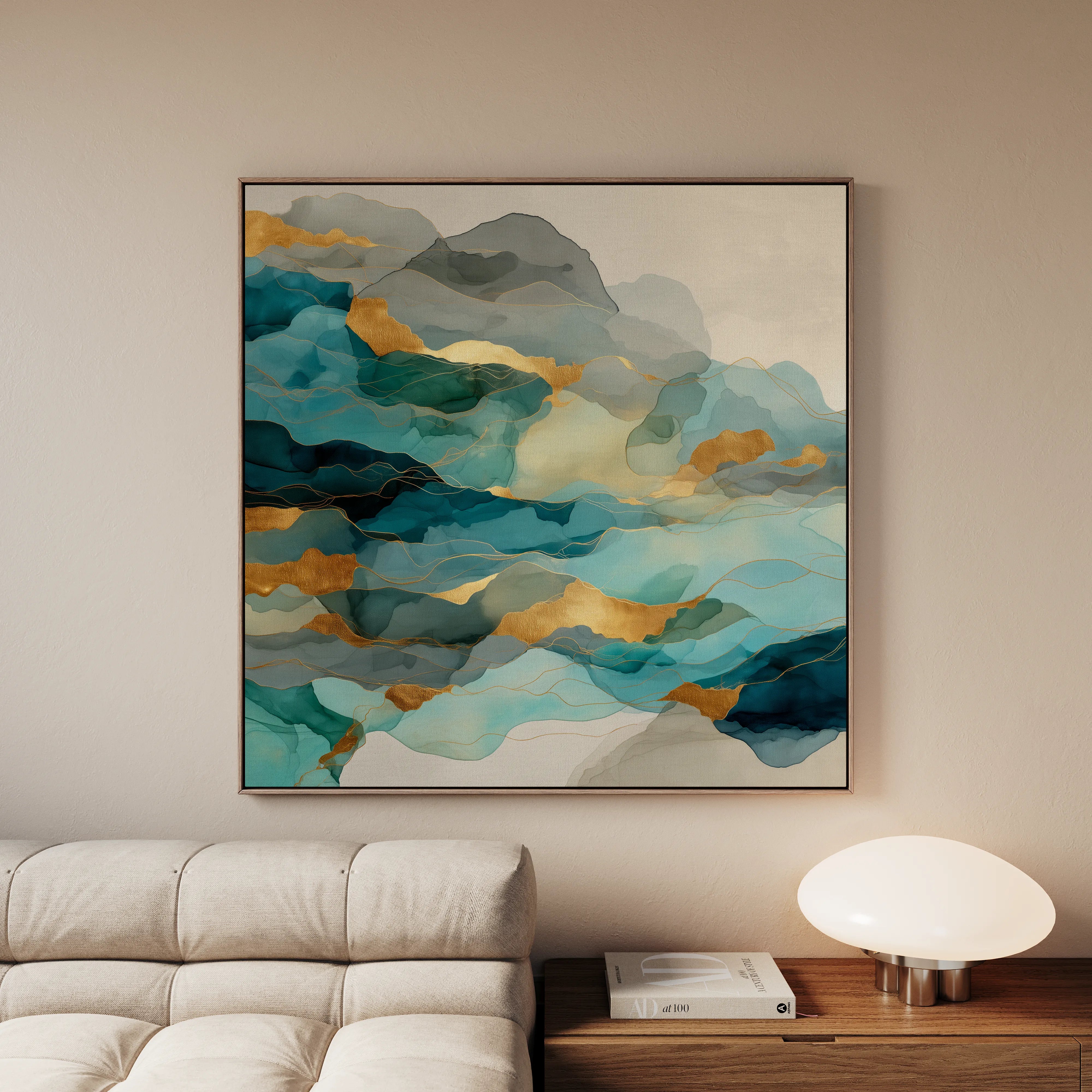 Abstract 991 Canvas Art 16" x 16" / 40 x 40 cm / Black