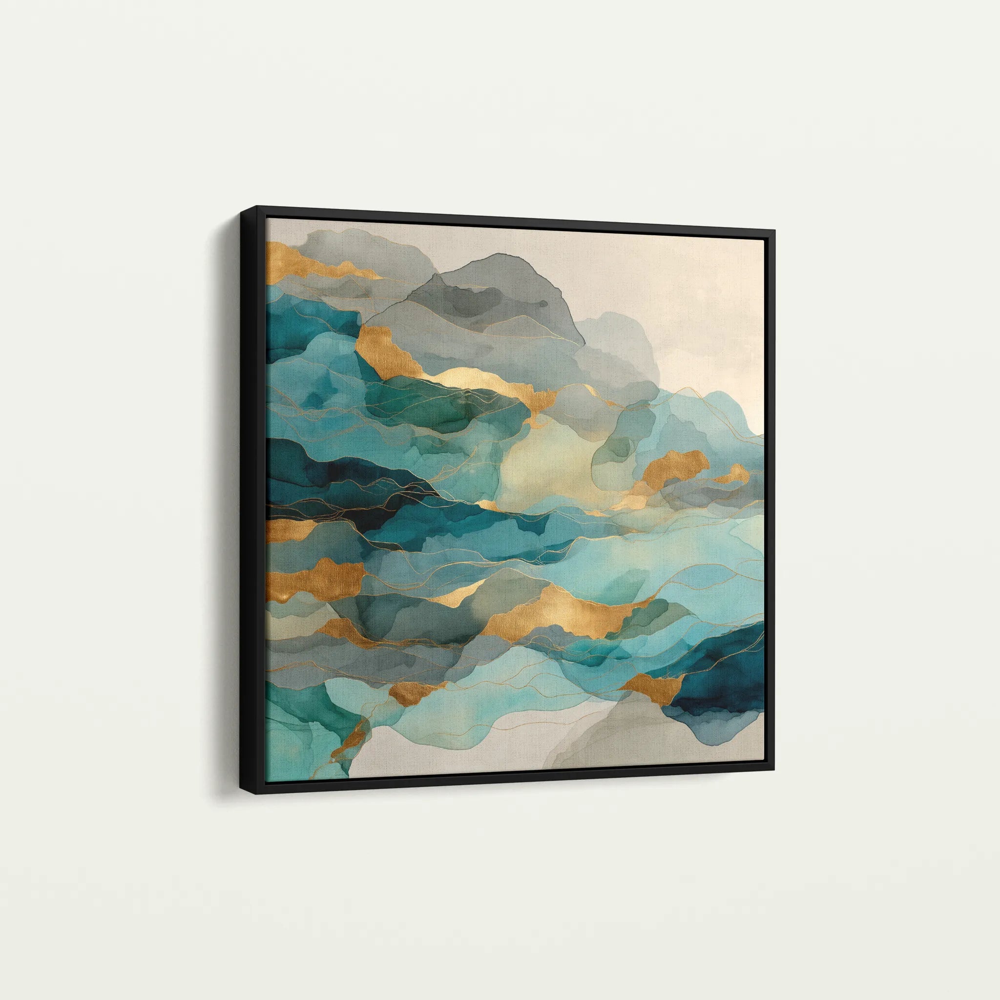 Abstract 991 Canvas Art 16" x 16" / 40 x 40 cm / Black