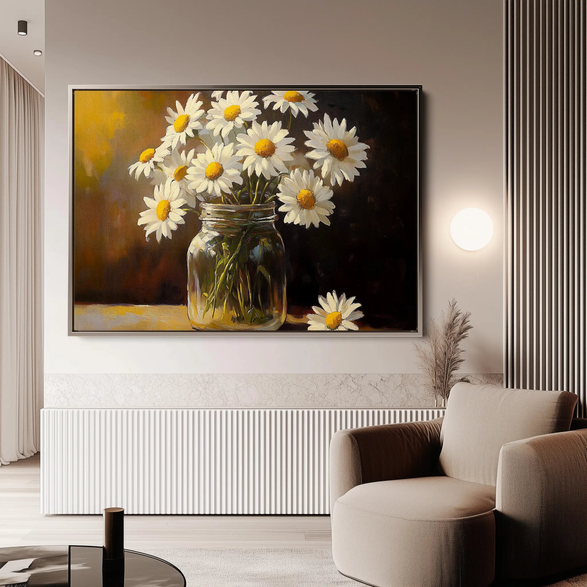 Floral 991 Canvas Art 18" x 24" / 45 x 60 cm / Black