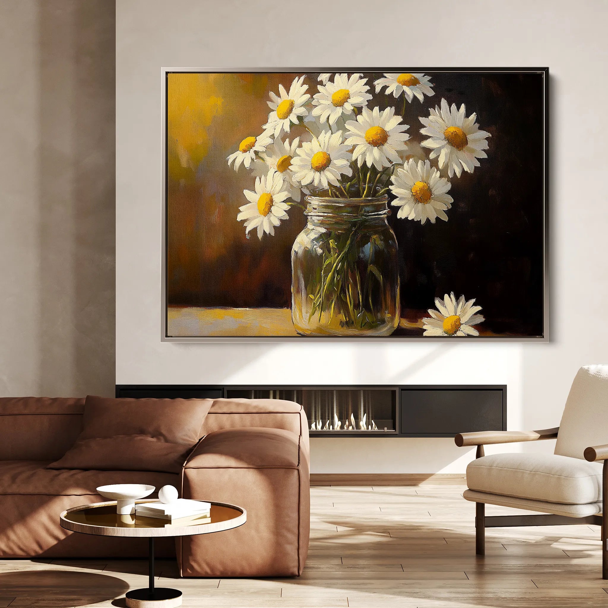 Floral 991 Canvas Art 18" x 24" / 45 x 60 cm / Black