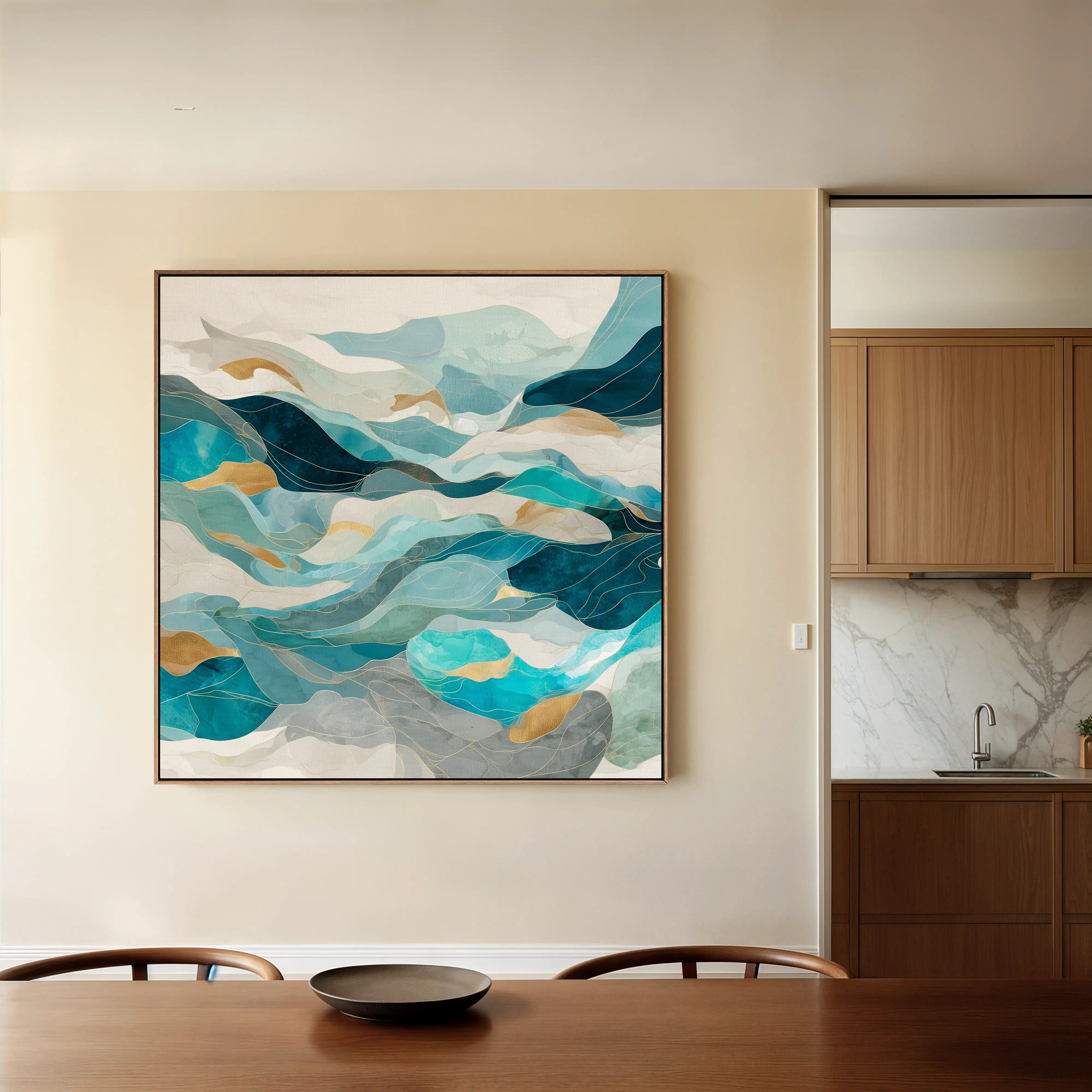 Abstract 992 Canvas Art 16" x 16" / 40 x 40 cm / Black