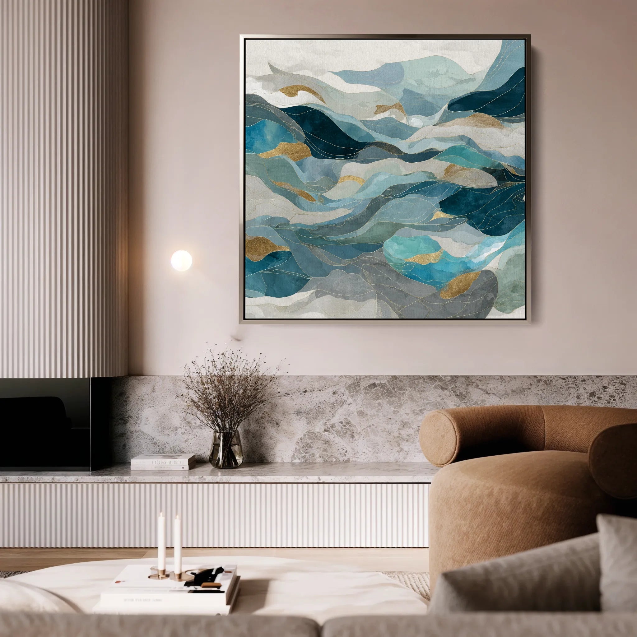 Abstract 992 Canvas Art 16" x 16" / 40 x 40 cm / Black