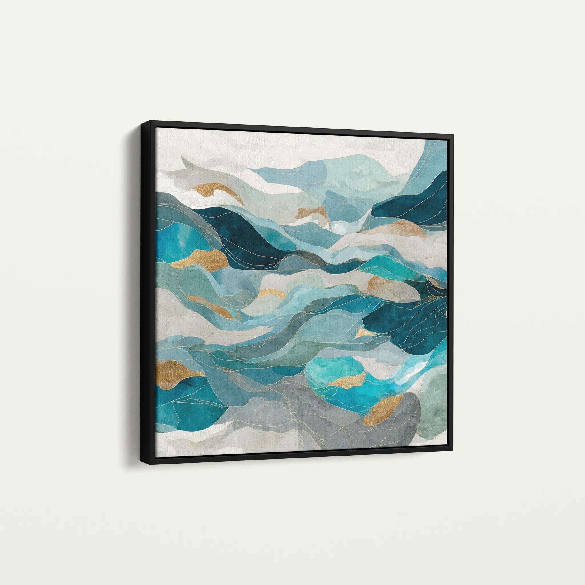 Abstract 992 Canvas Art 16" x 16" / 40 x 40 cm / Black