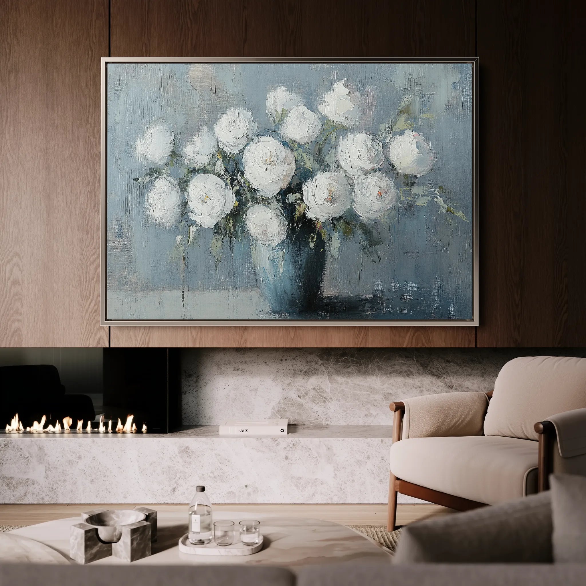 Floral 992 Canvas Art 18" x 24" / 45 x 60 cm / Black