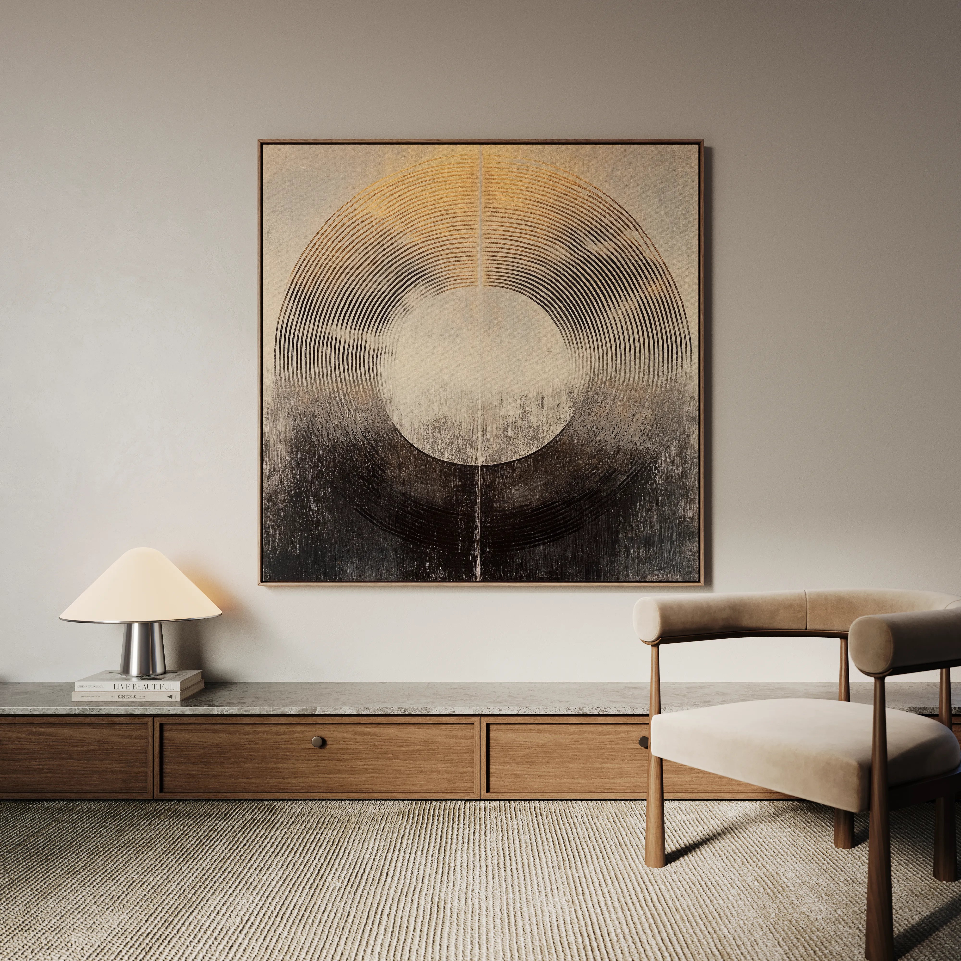 Abstract 993 Canvas Art 16" x 16" / 40 x 40 cm / Black
