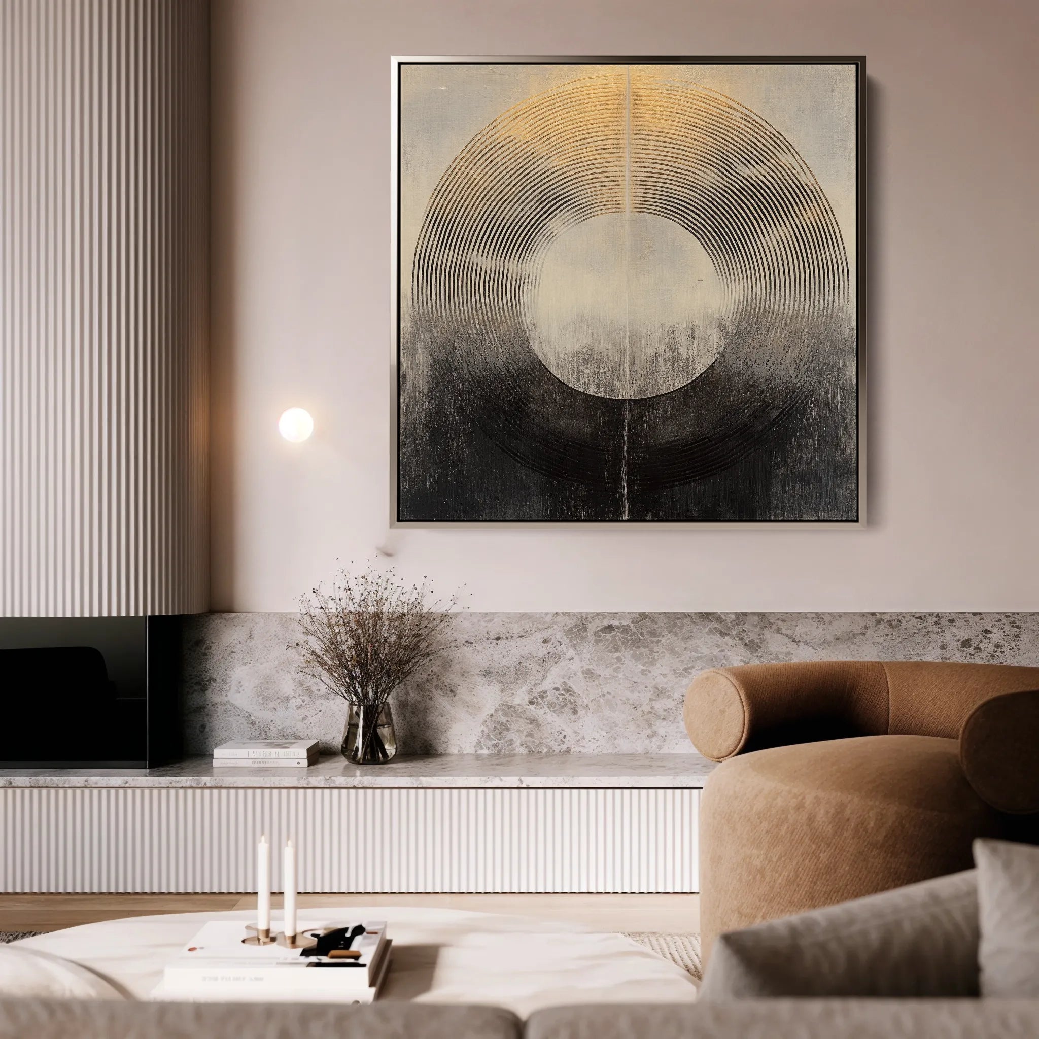 Abstract 993 Canvas Art 16" x 16" / 40 x 40 cm / Black