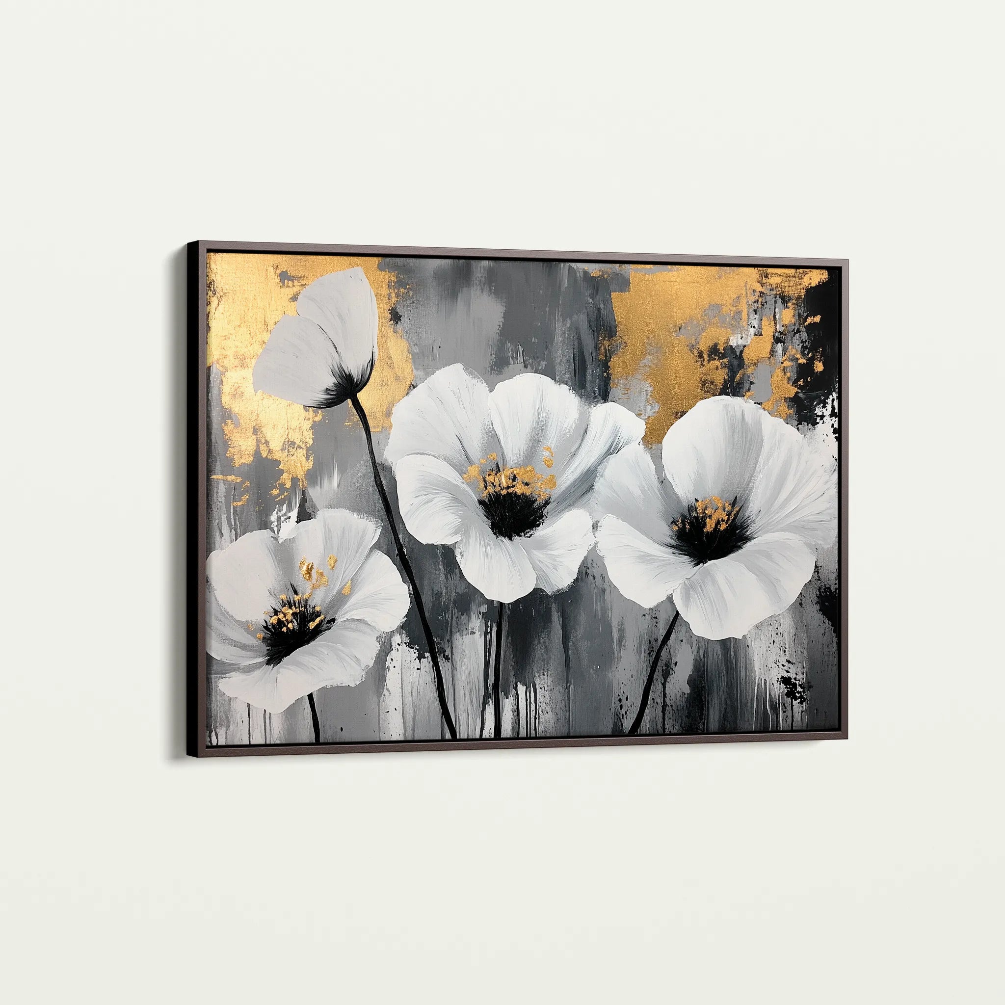 Floral 993 Canvas Art 18" x 24" / 45 x 60 cm / Black