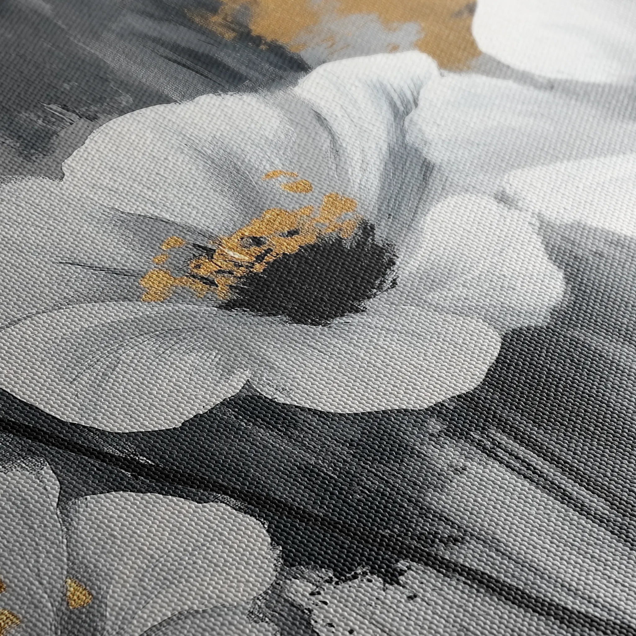 Floral 993 Canvas Art 18" x 24" / 45 x 60 cm / Black