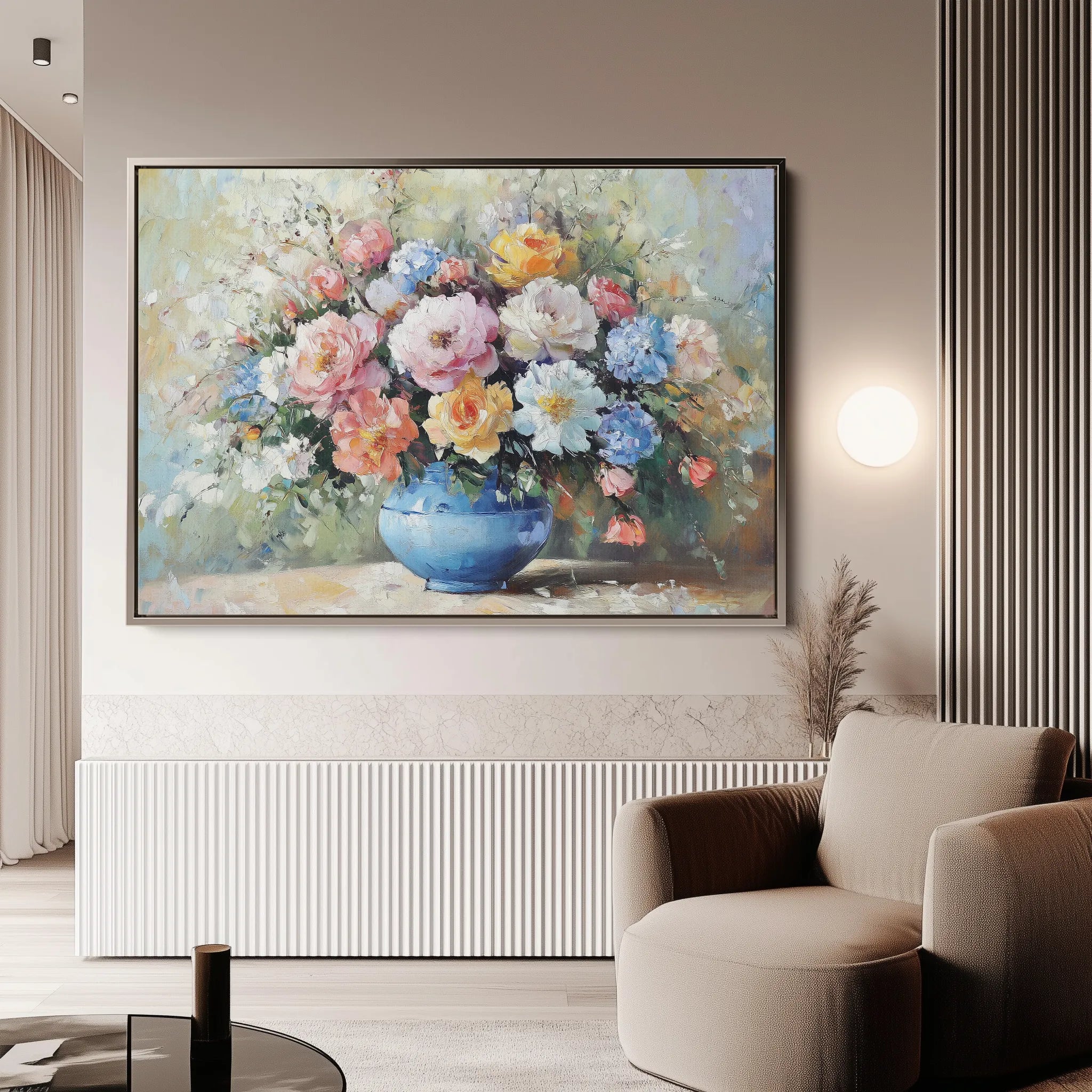Floral 994 Canvas Art 18" x 24" / 45 x 60 cm / Black