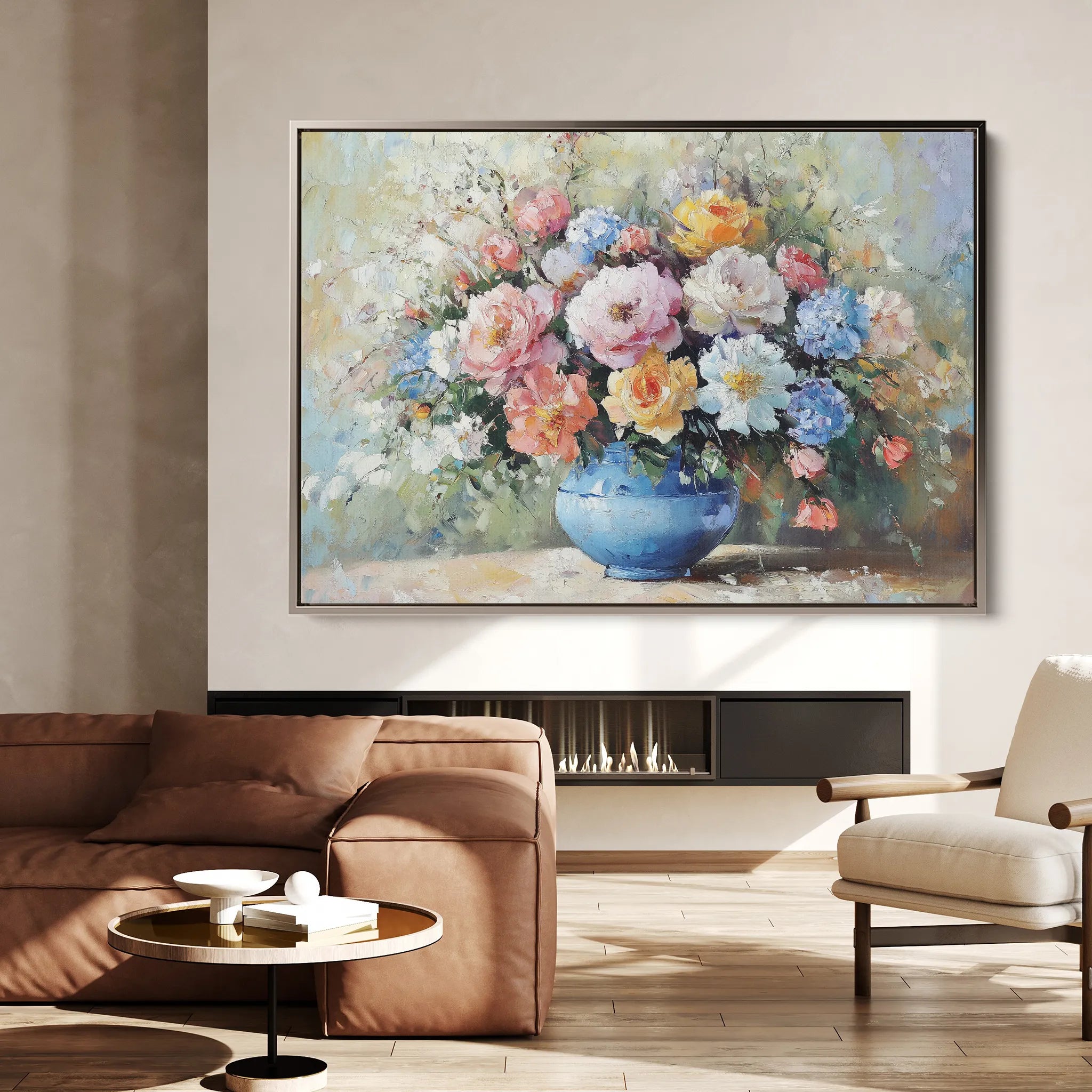 Floral 994 Canvas Art 18" x 24" / 45 x 60 cm / Black