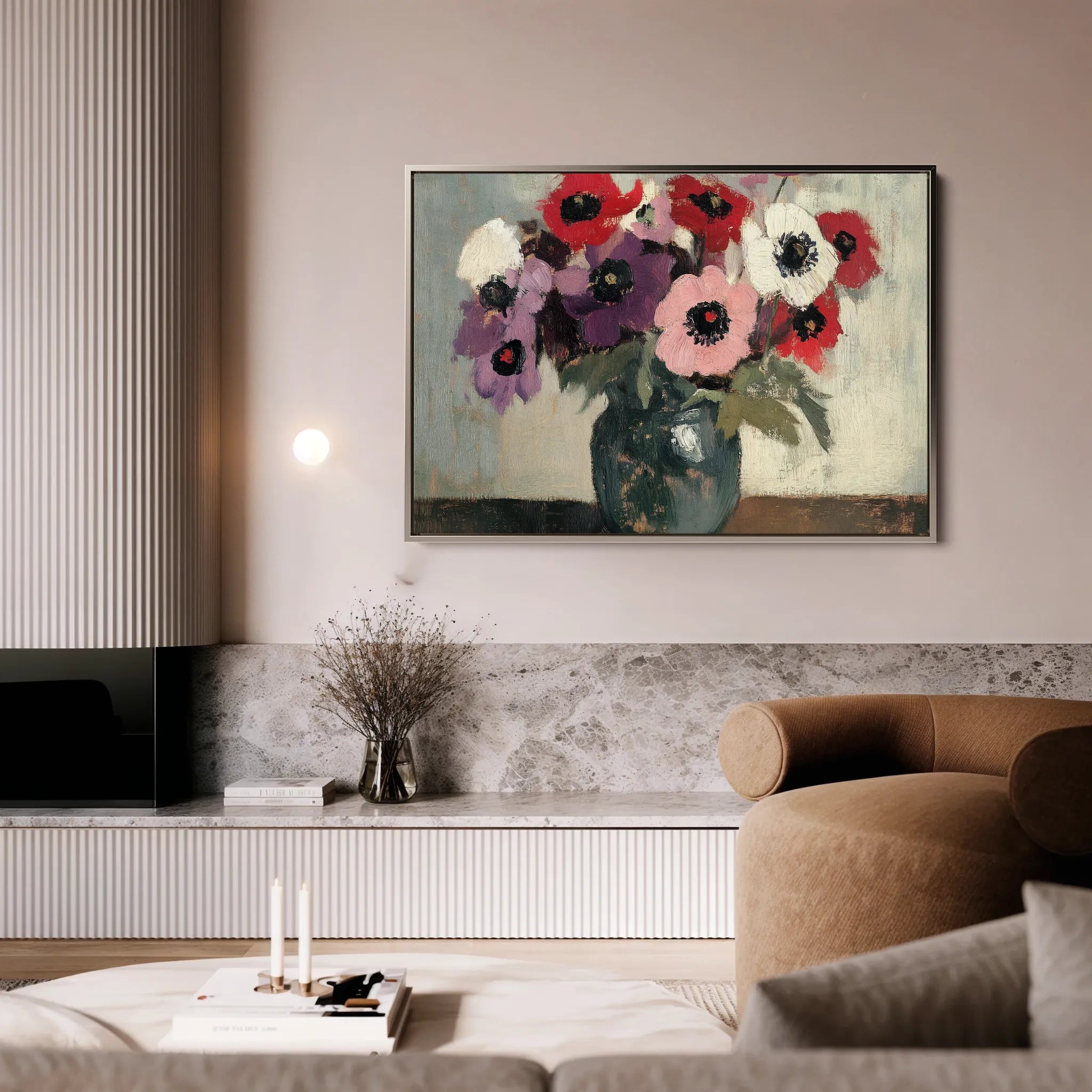 Floral 995 Canvas Art 18" x 24" / 45 x 60 cm / Black