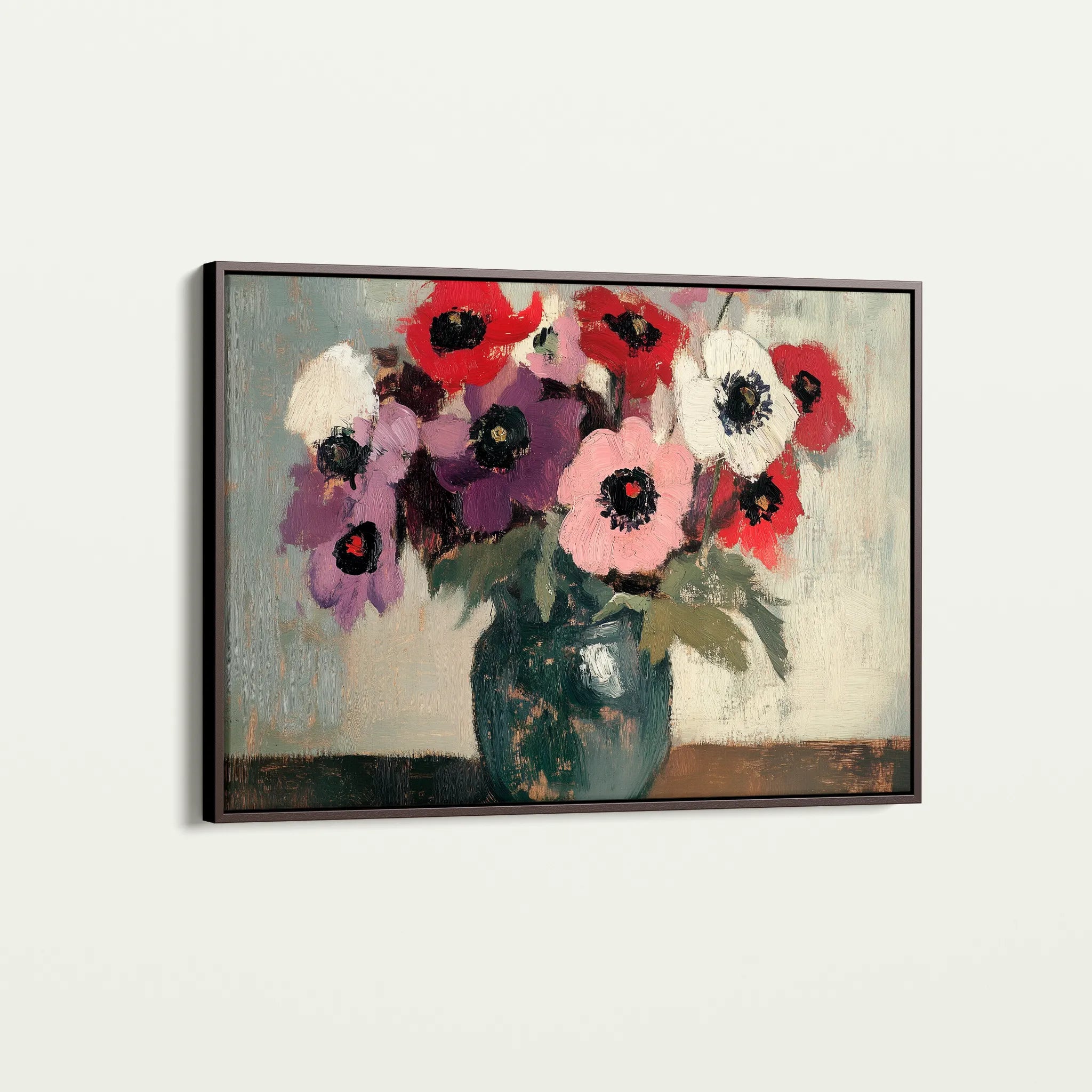 Floral 995 Canvas Art 18" x 24" / 45 x 60 cm / Black