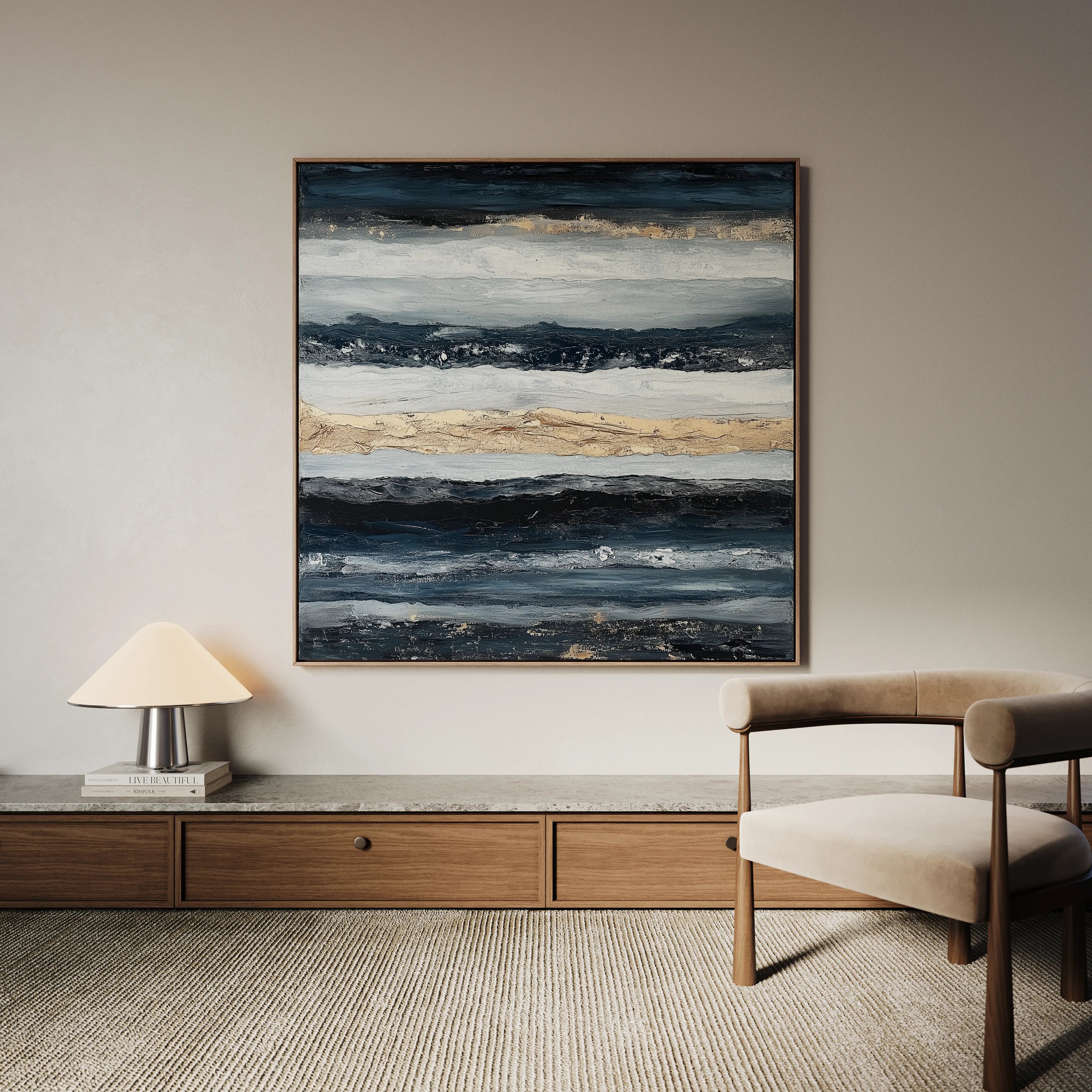 Abstract 996 Canvas Art 16" x 16" / 40 x 40 cm / Black