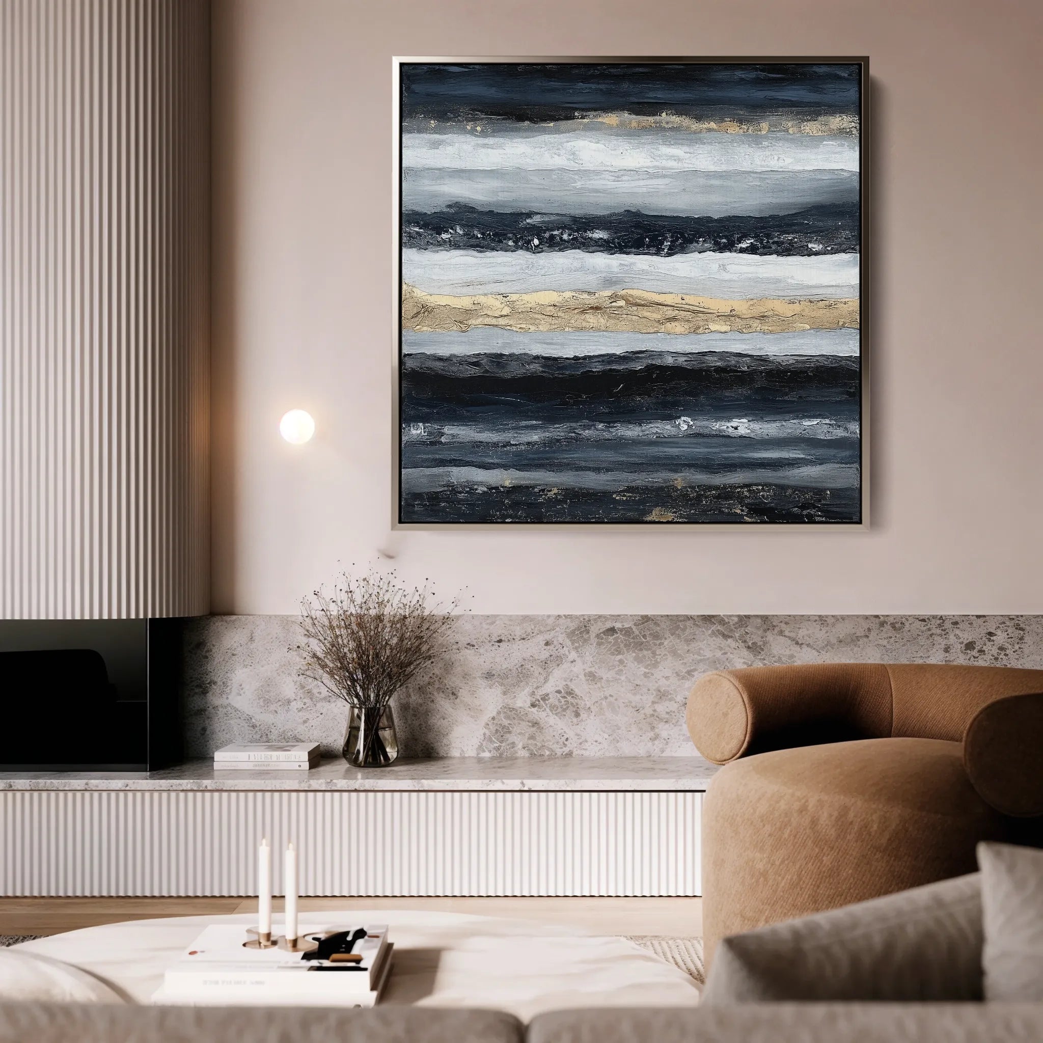 Abstract 996 Canvas Art 16" x 16" / 40 x 40 cm / Black