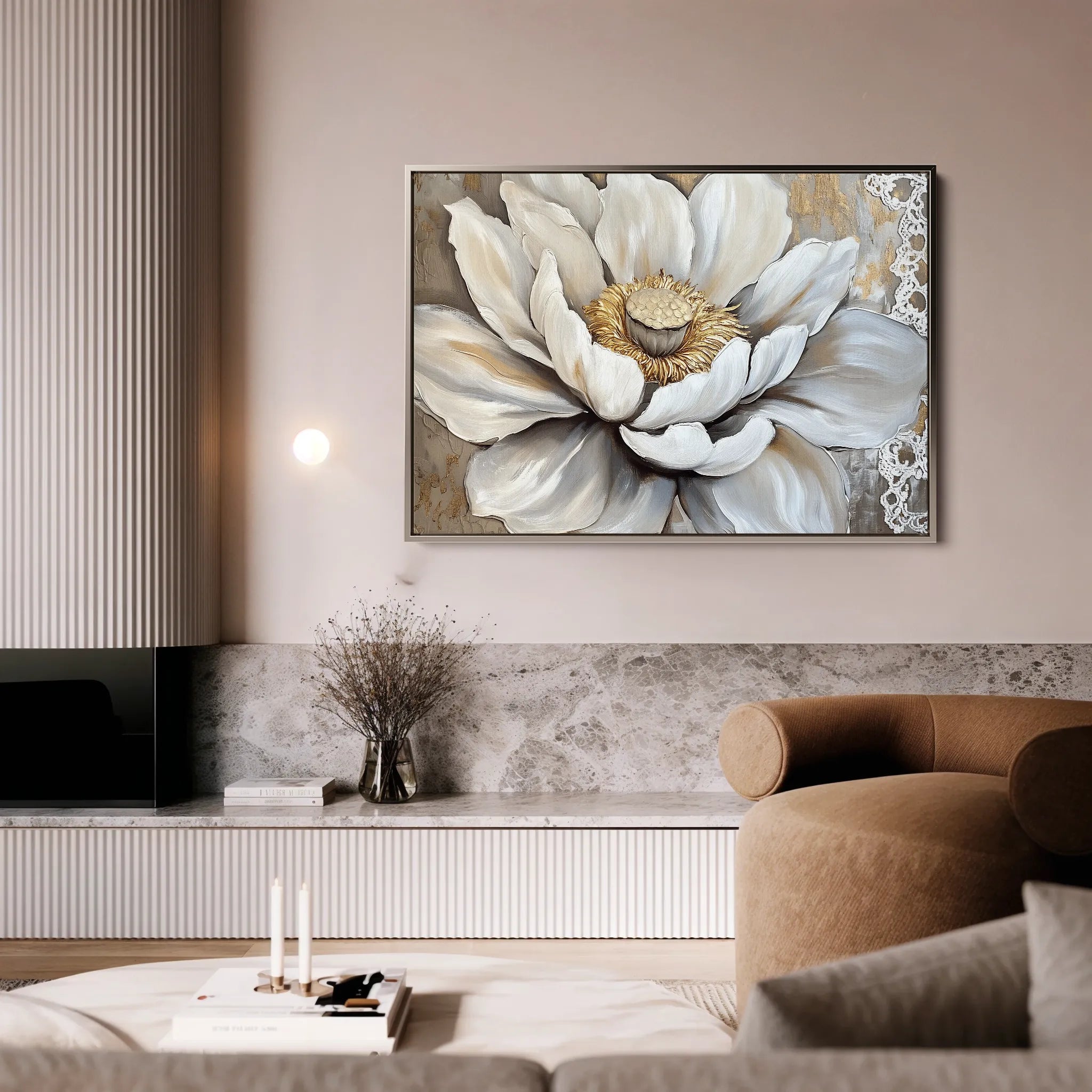Floral 996 Canvas Art 18" x 24" / 45 x 60 cm / Black