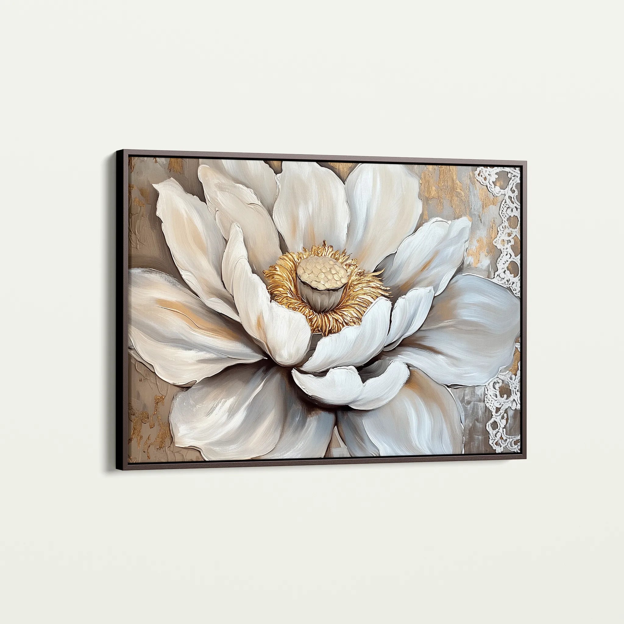 Floral 996 Canvas Art 18" x 24" / 45 x 60 cm / Black