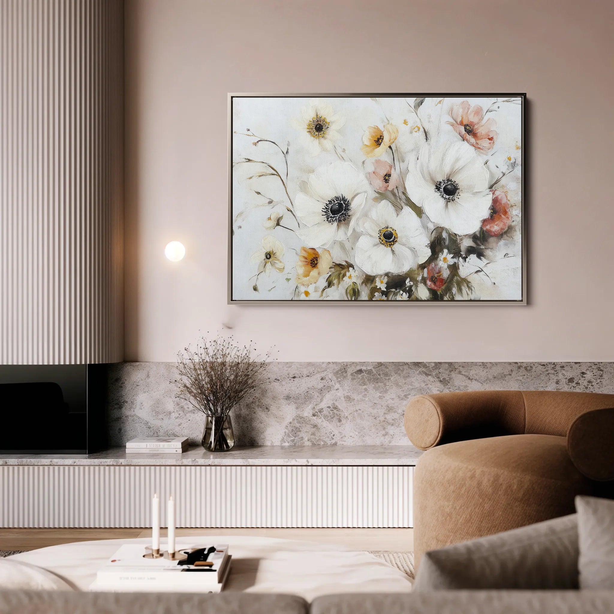 Floral 997 Canvas Art 18" x 24" / 45 x 60 cm / Black