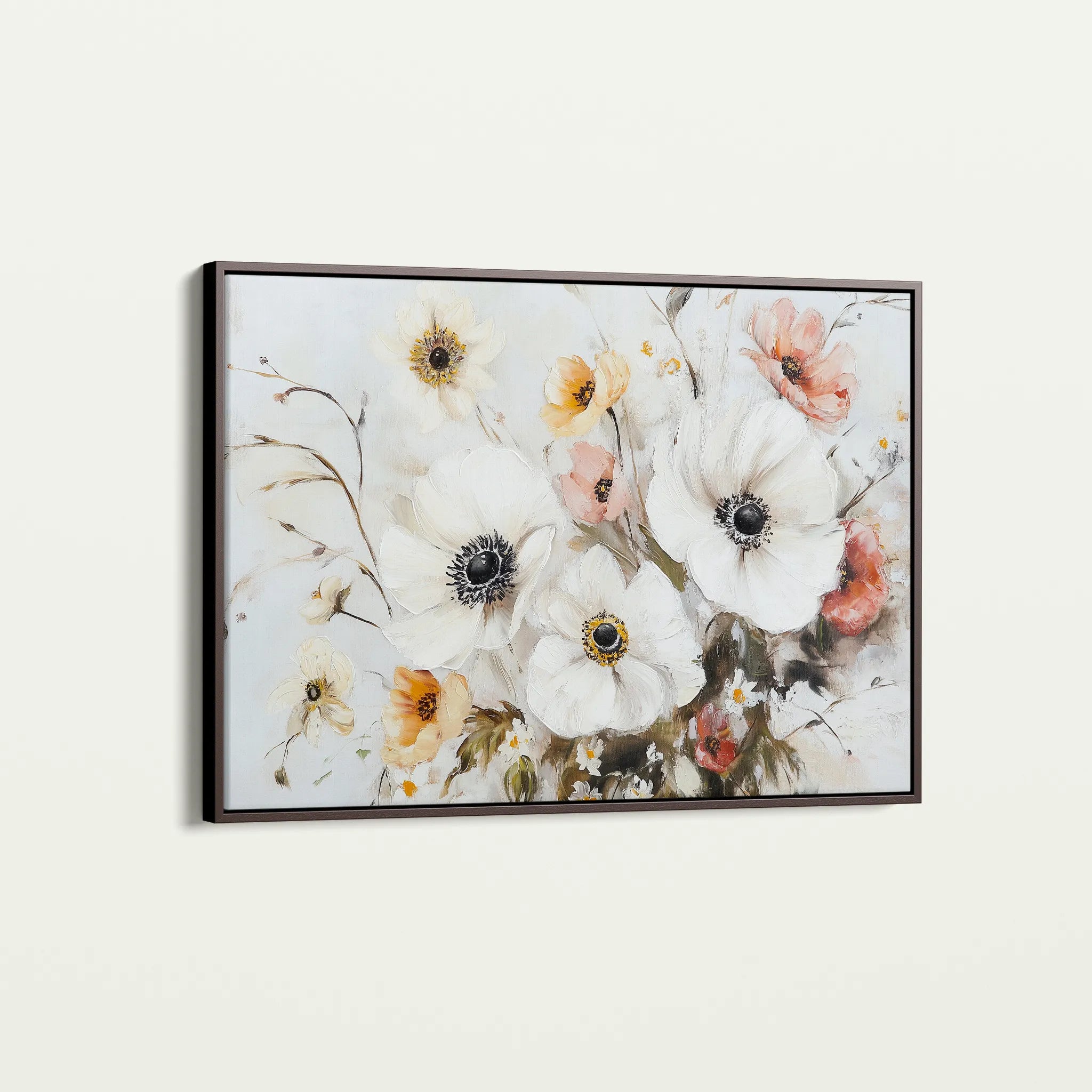Floral 997 Canvas Art 18" x 24" / 45 x 60 cm / Black