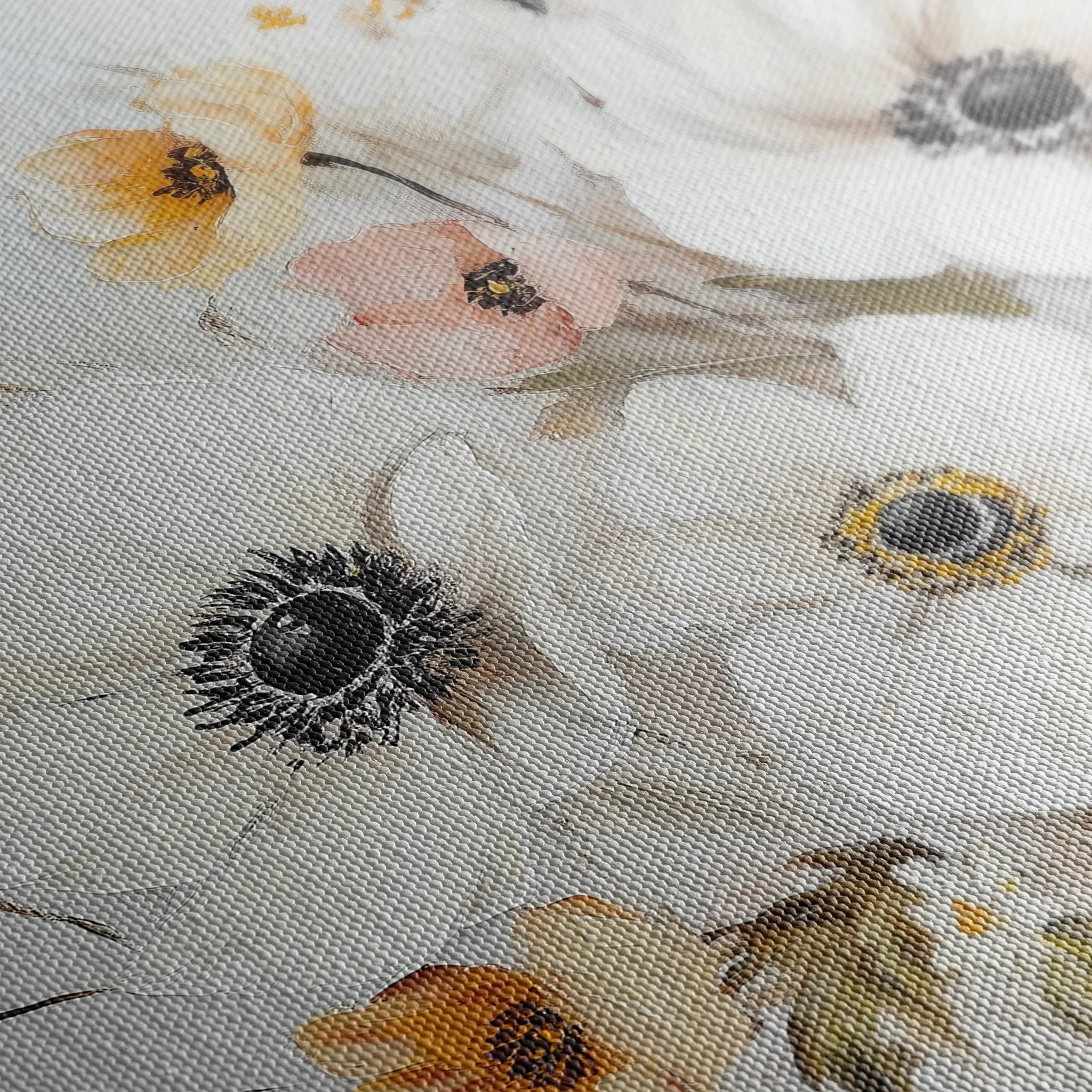 Floral 997 Canvas Art 18" x 24" / 45 x 60 cm / Black