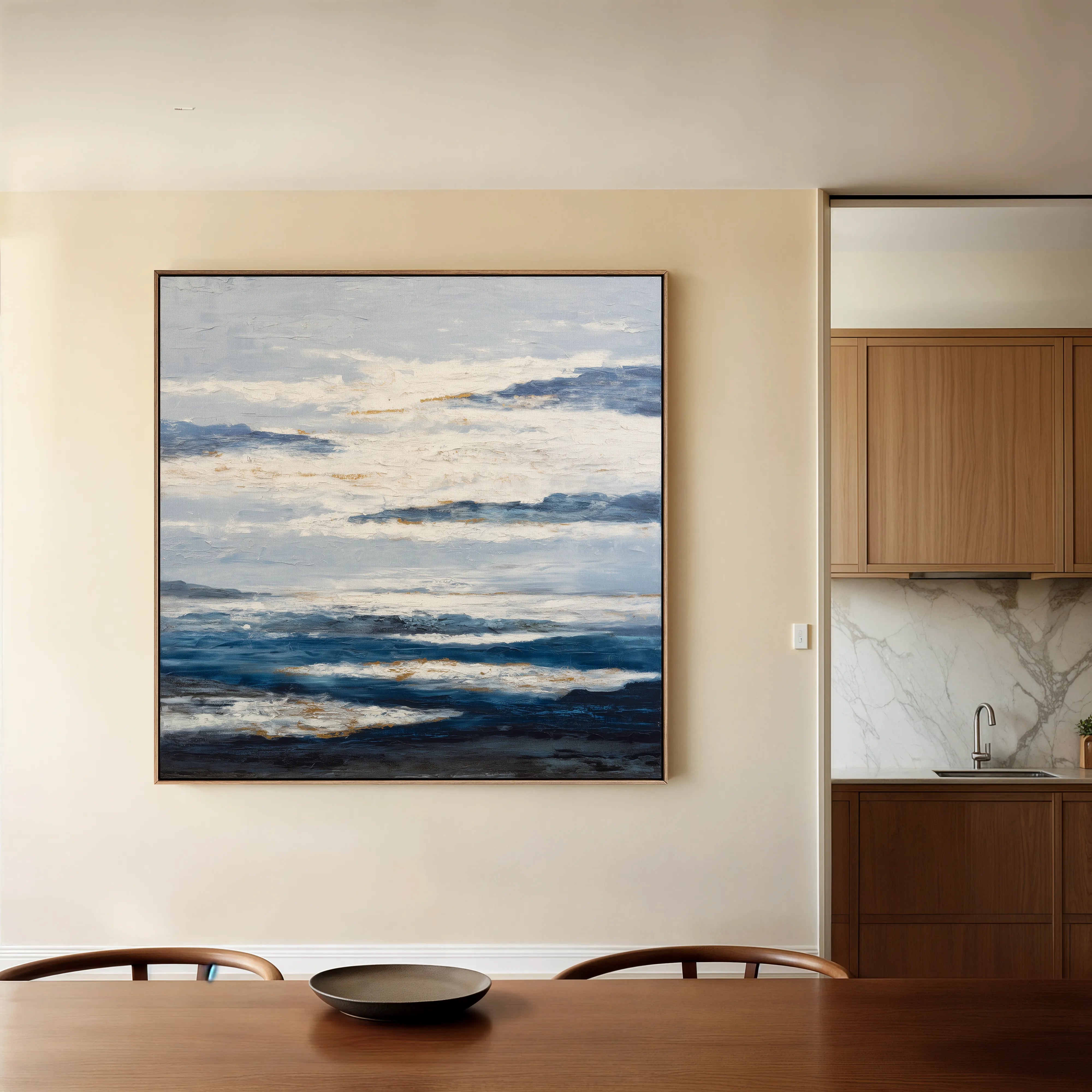 Abstract 998 Canvas Art 16" x 16" / 40 x 40 cm / Black