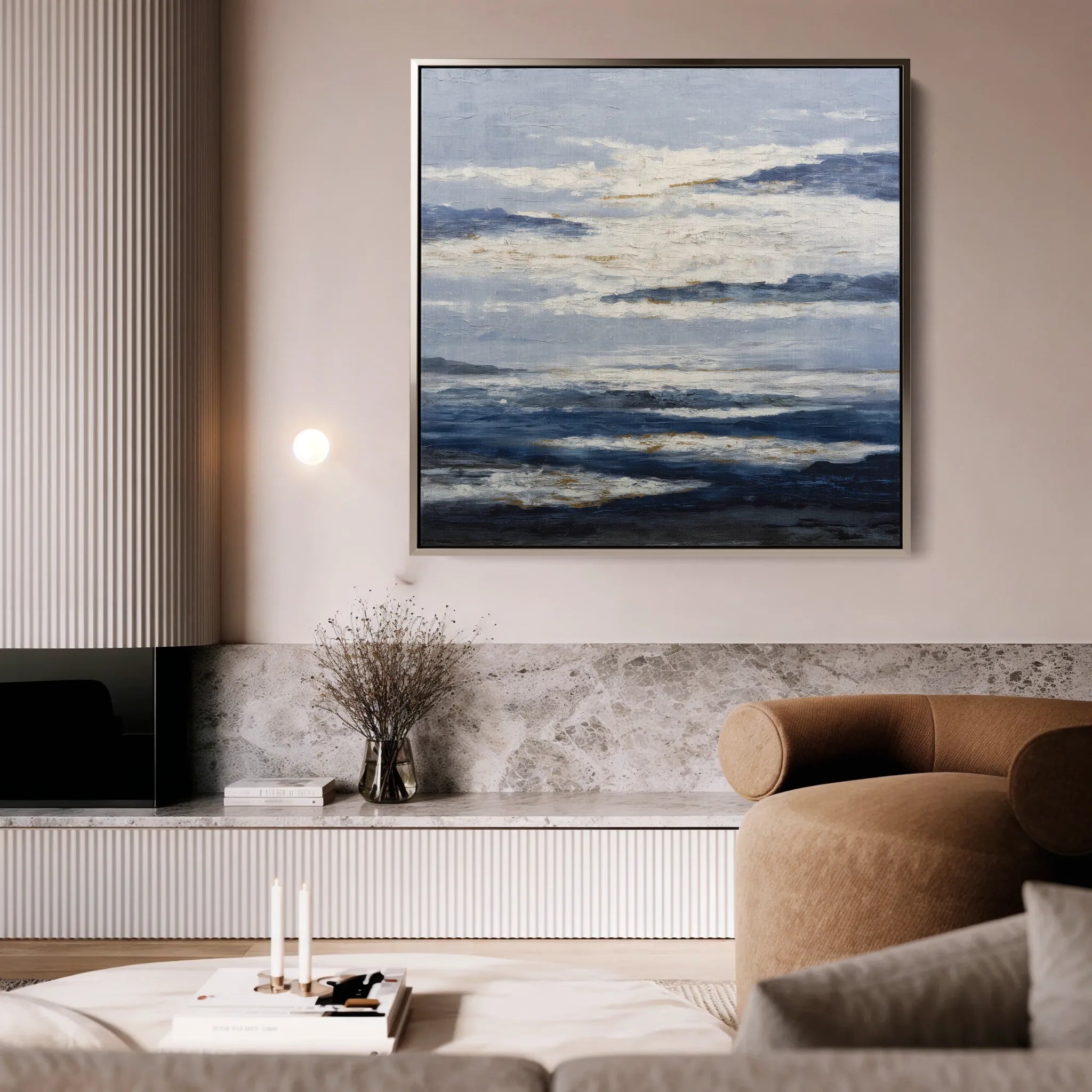 Abstract 998 Canvas Art 16" x 16" / 40 x 40 cm / Black