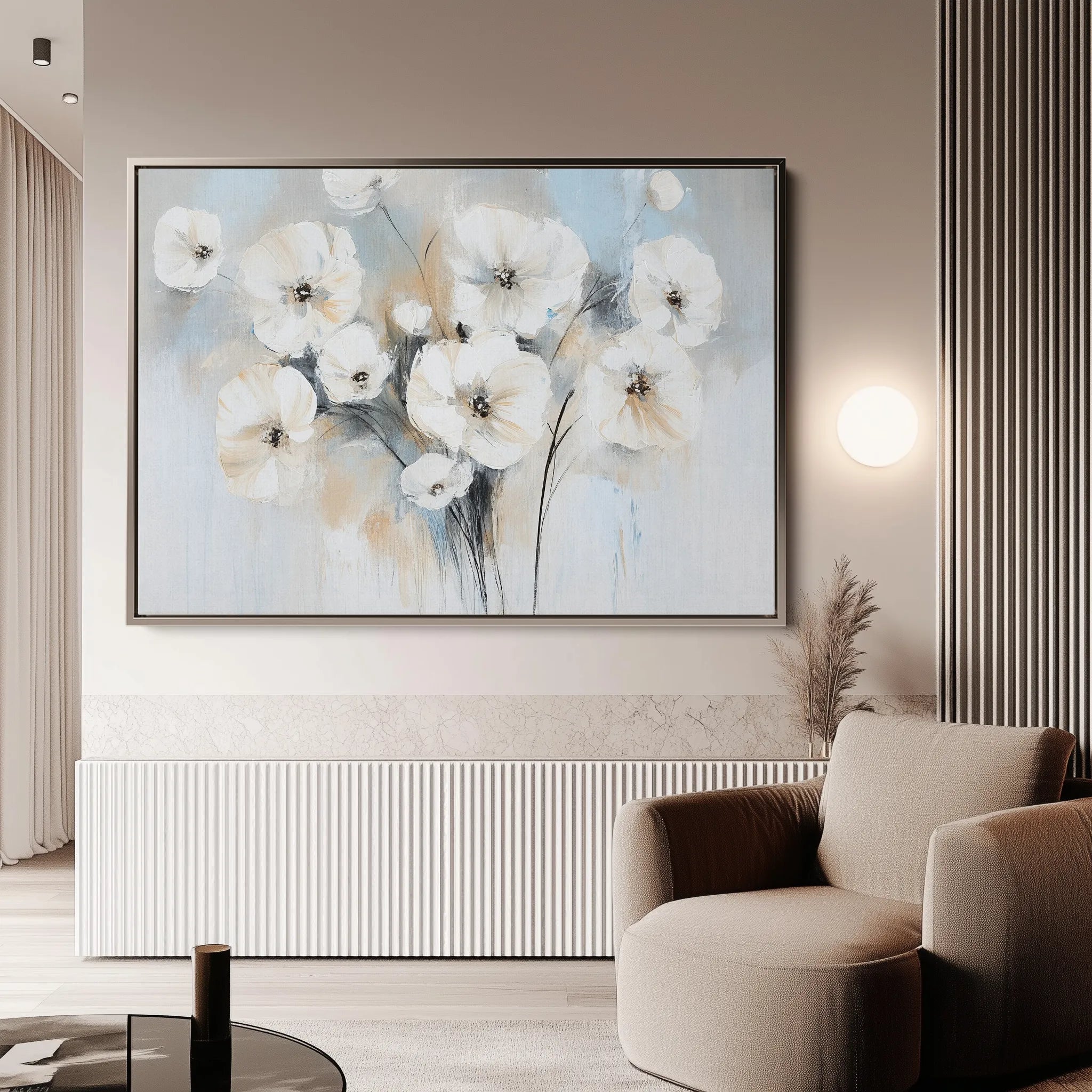 Floral 998 Canvas Art 18" x 24" / 45 x 60 cm / Black