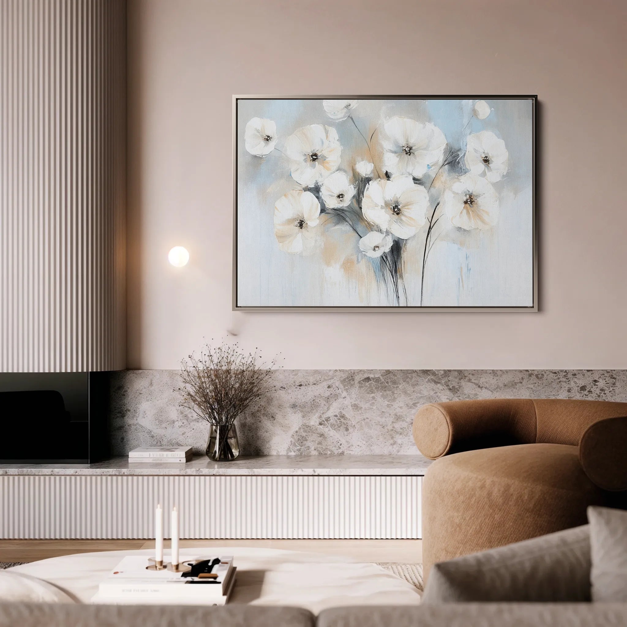 Floral 998 Canvas Art 18" x 24" / 45 x 60 cm / Black