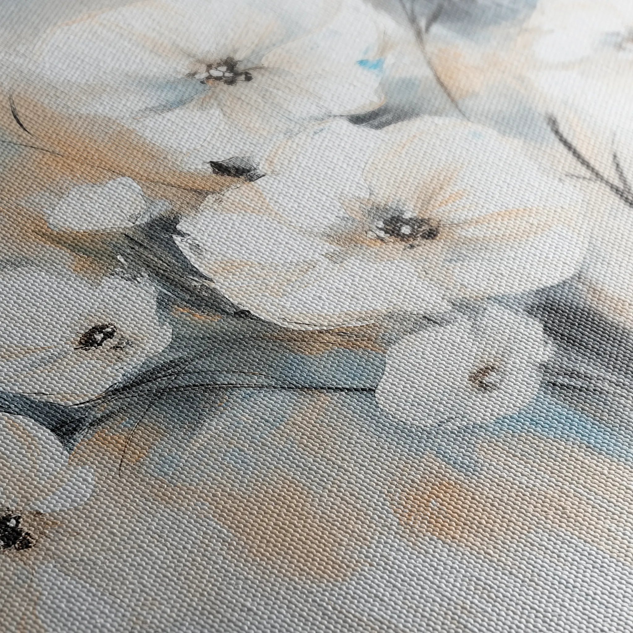 Floral 998 Canvas Art 18" x 24" / 45 x 60 cm / Black