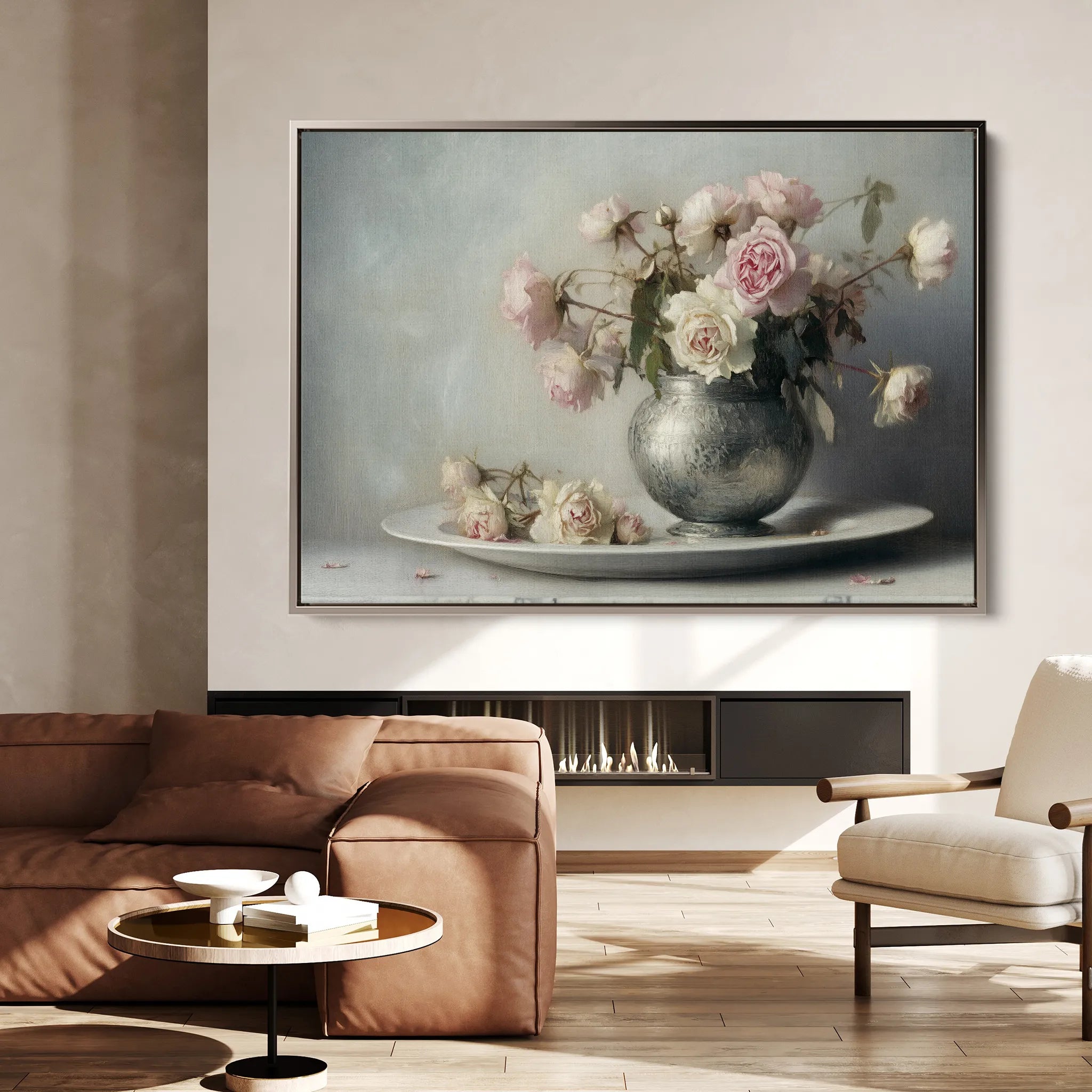 Floral 999 Canvas Art 18" x 24" / 45 x 60 cm / Black