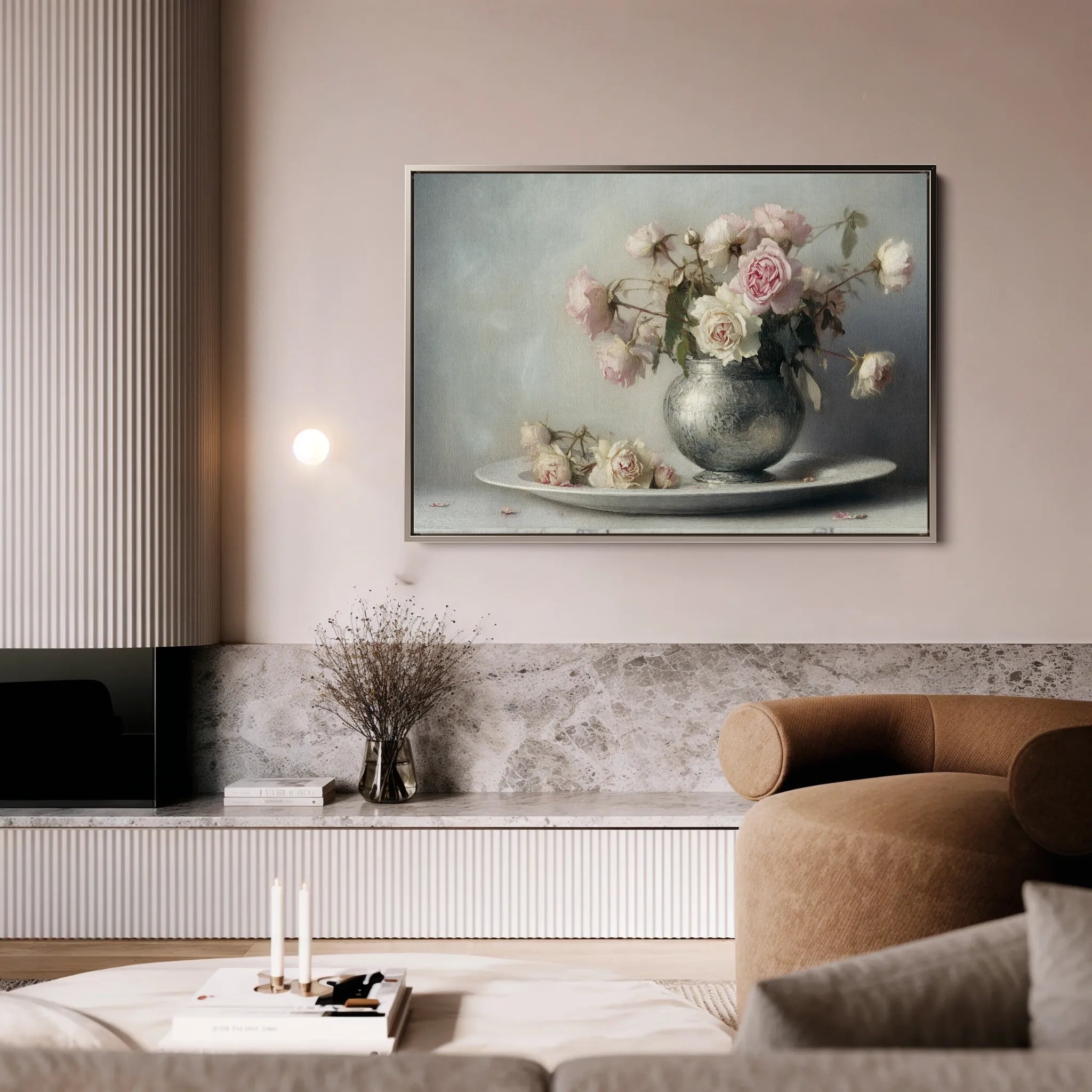 Floral 999 Canvas Art 18" x 24" / 45 x 60 cm / Black