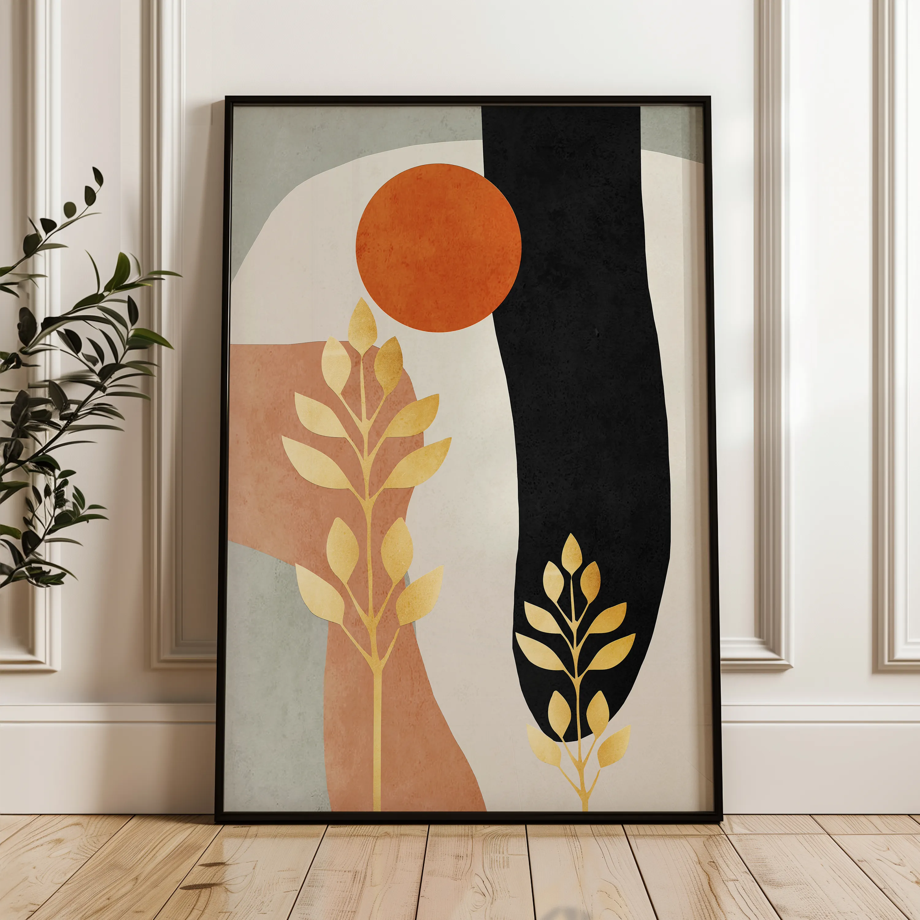 Boho 001 Canvas Art 18" x 24" / 45 x 60 cm / Black