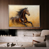 Horses 001 Canvas Art 18" x 24" / 45 x 60 cm / Black