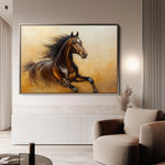 Horses 001 Canvas Art 18" x 24" / 45 x 60 cm / Black