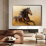 Horses 001 Canvas Art 18" x 24" / 45 x 60 cm / Black