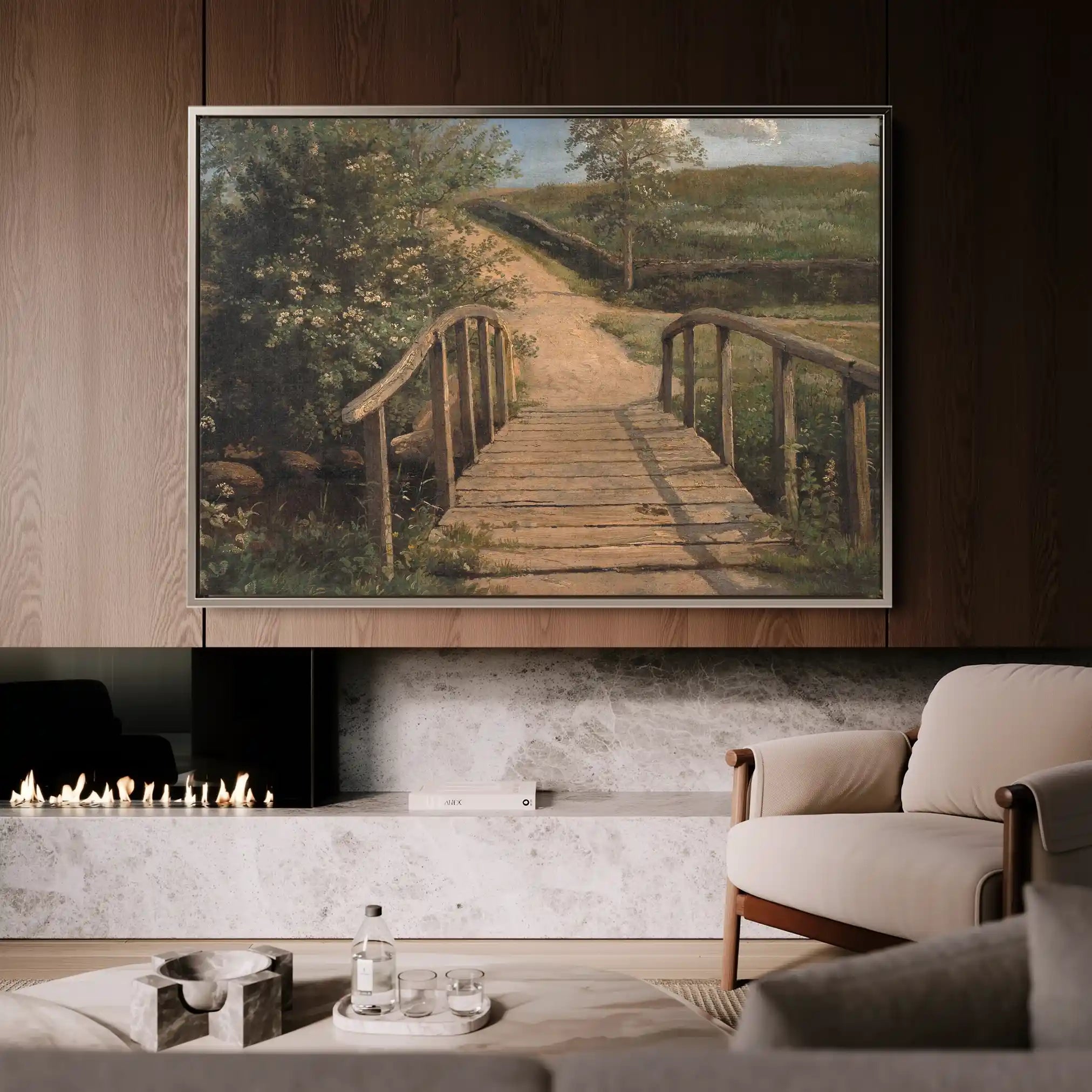 Landscape 001 Canvas Art 60 x 40 cm / Black