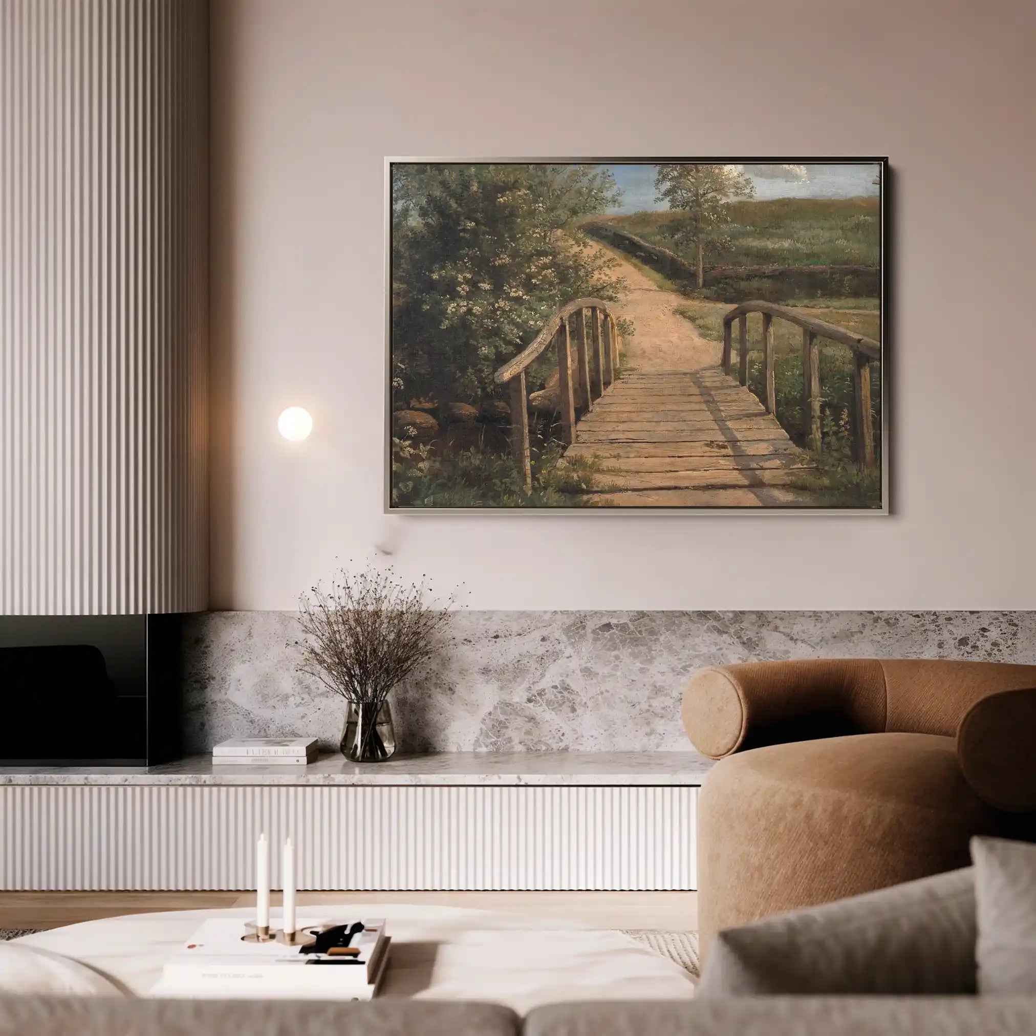 Landscape 001 Canvas Art 60 x 40 cm / Black