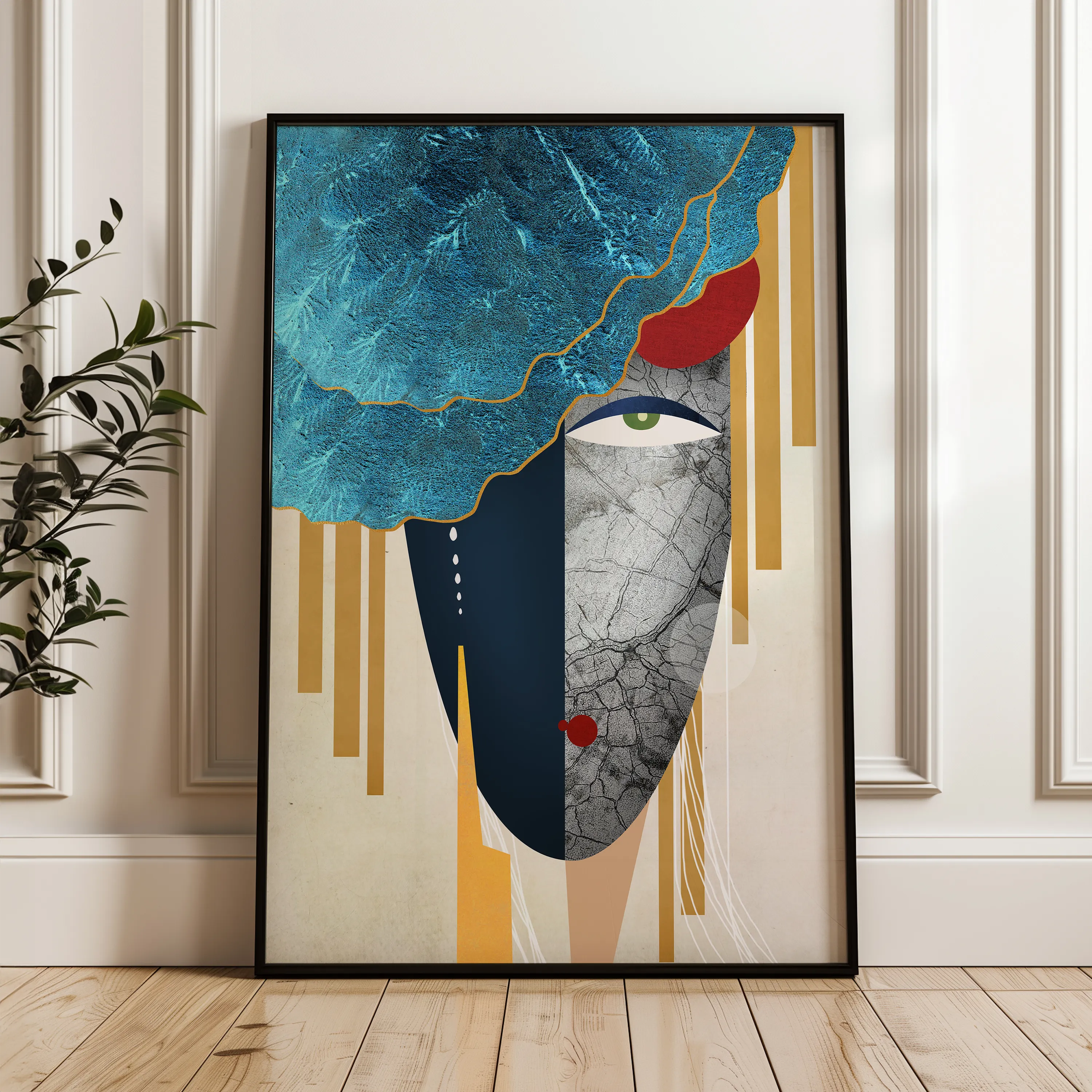 Portrait 001 Canvas Art 18" x 24" / 45 x 60 cm / Black