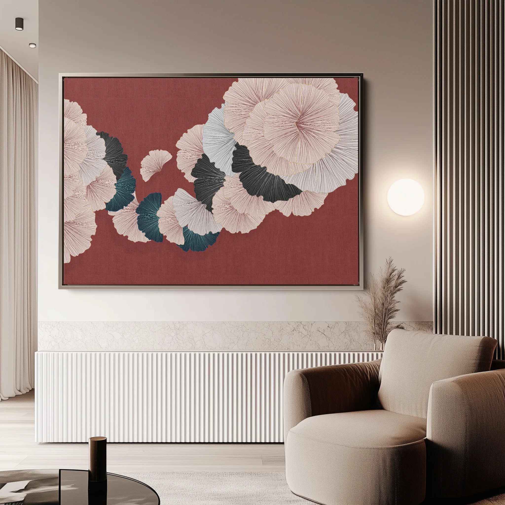 Floral 002 Canvas Art 18" x 24" / 45 x 60 cm / Black