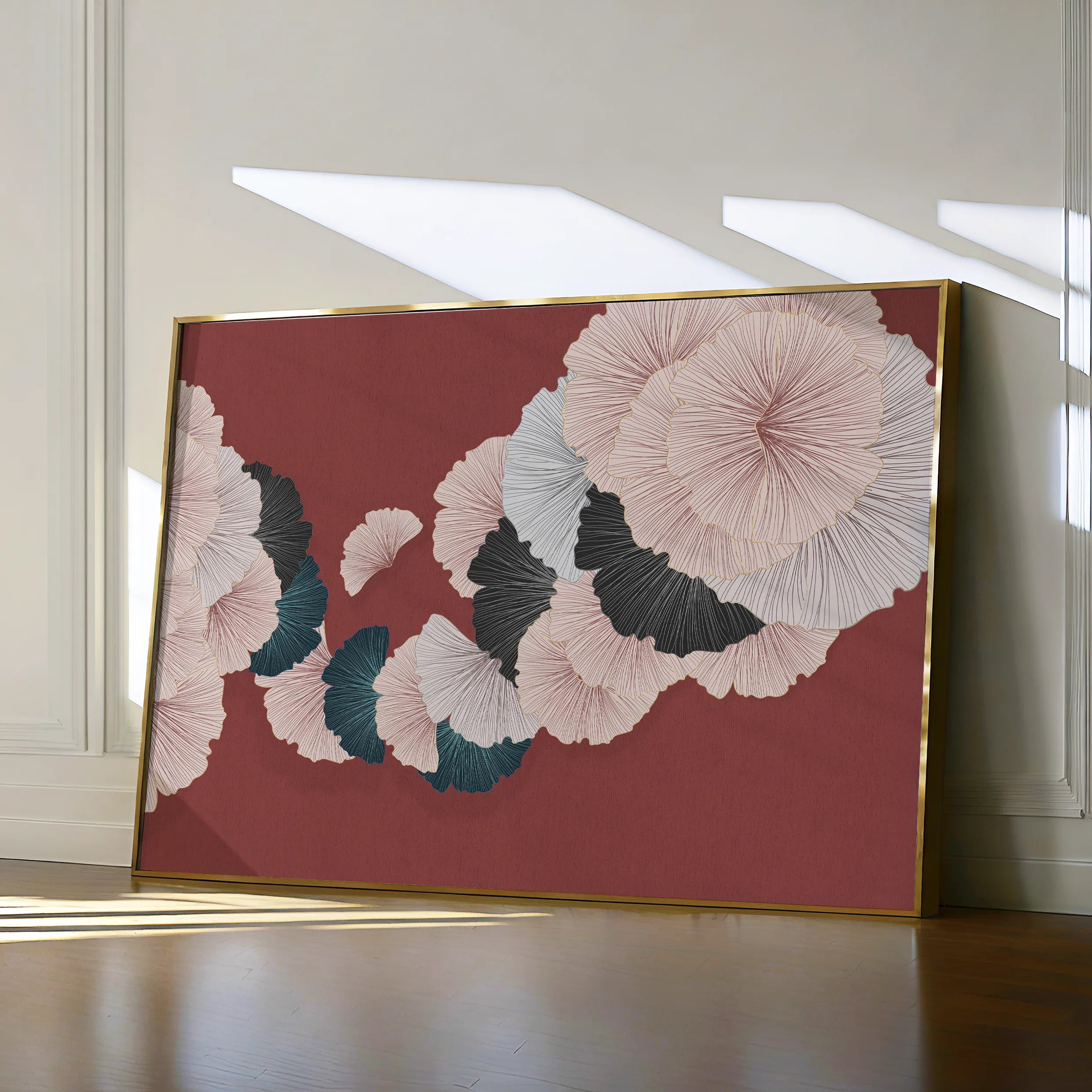 Floral 002 Canvas Art 18" x 24" / 45 x 60 cm / Black