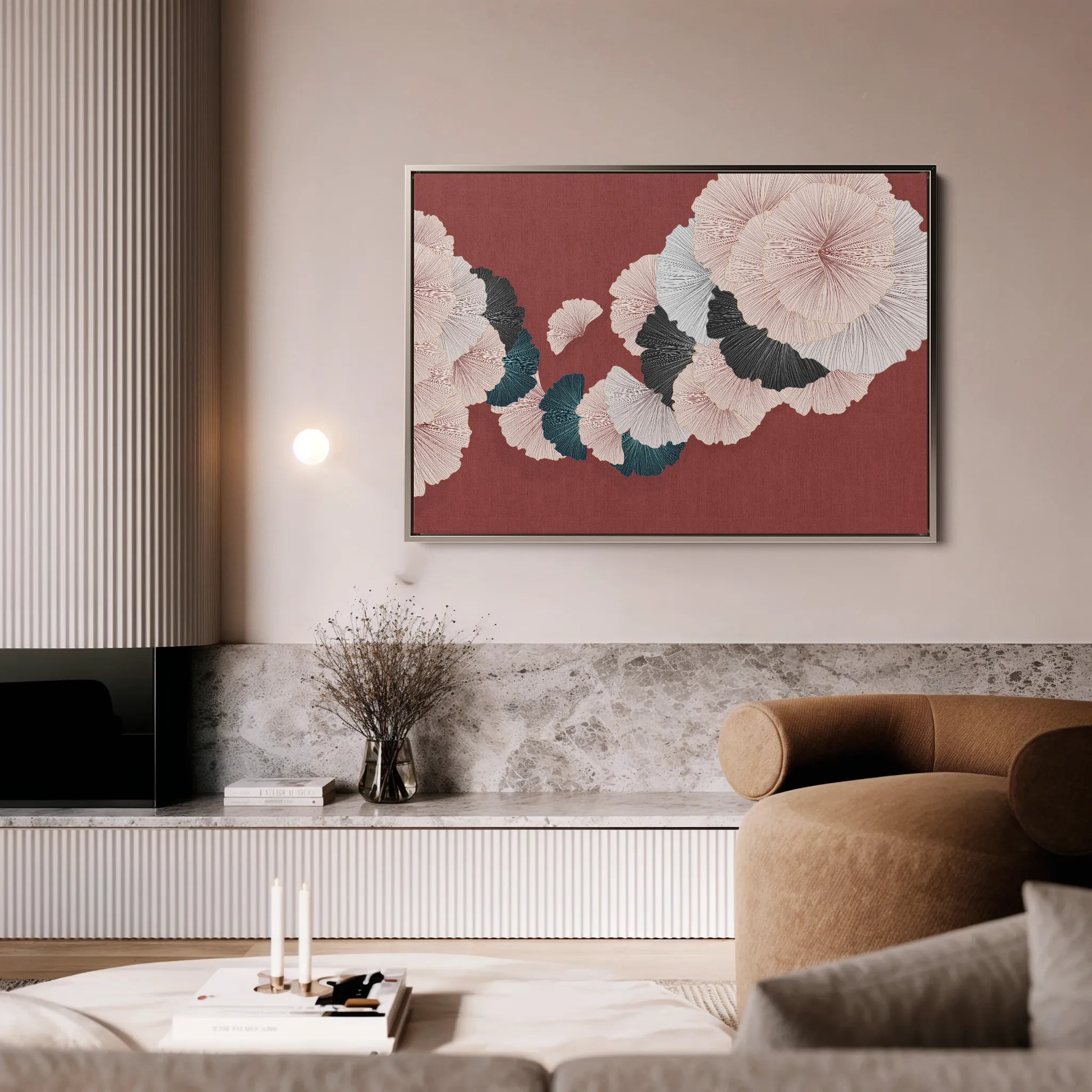 Floral 002 Canvas Art 18" x 24" / 45 x 60 cm / Black