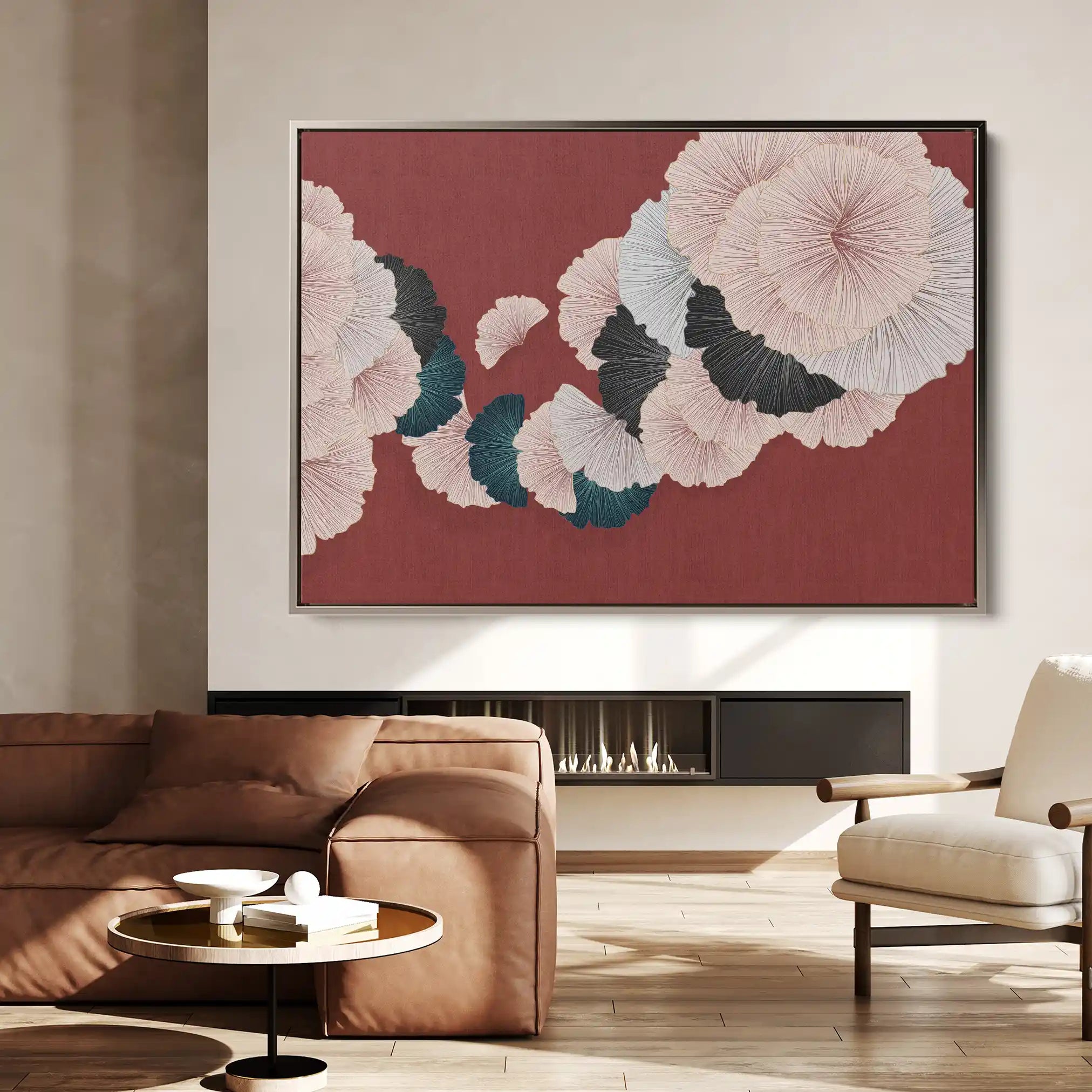 Floral 002 Canvas Art 60 x 40 cm / Black