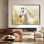 Horses 002 Canvas Art 18" x 24" / 45 x 60 cm / Black